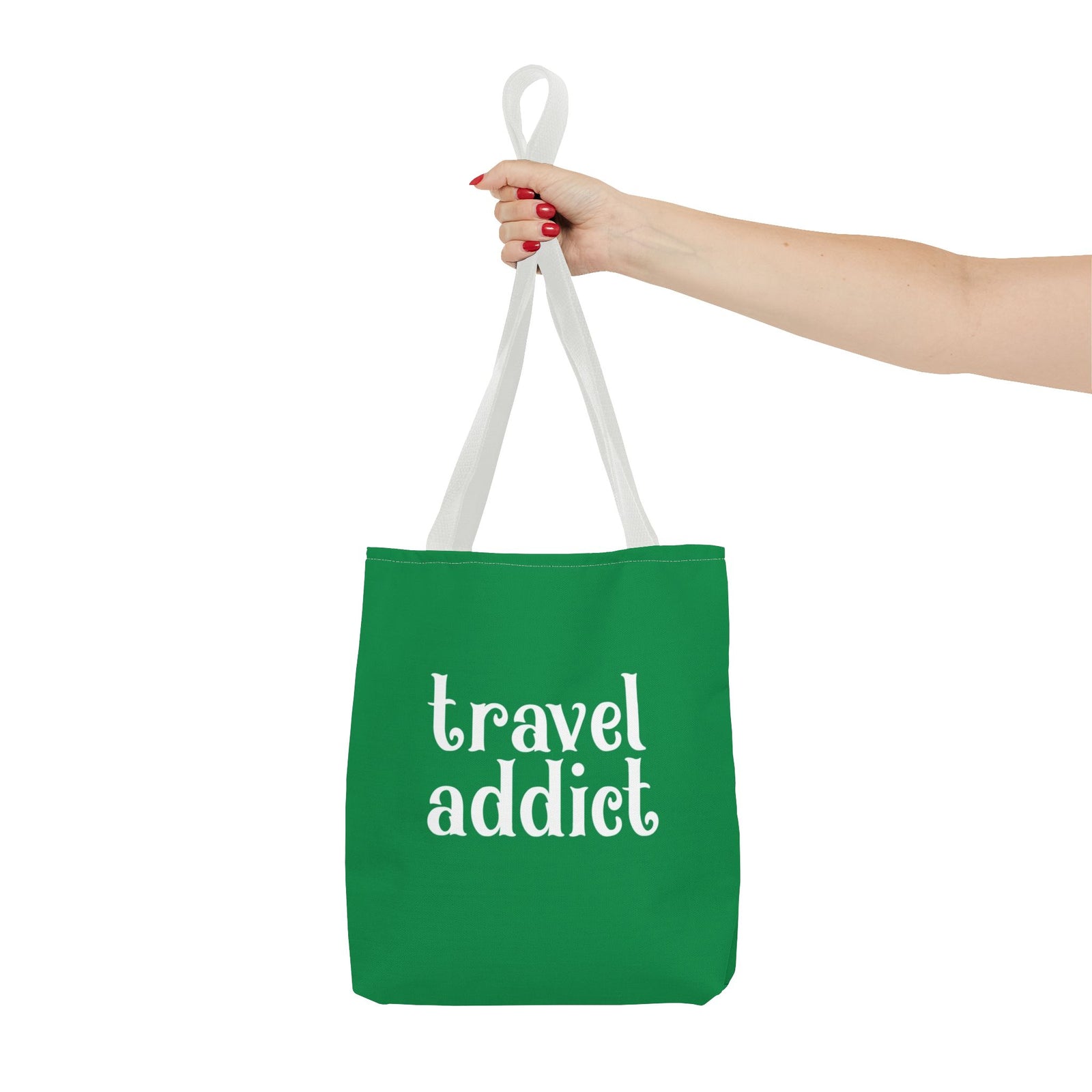 Travel Addict Tote Bag — Printed Green Travel Tote