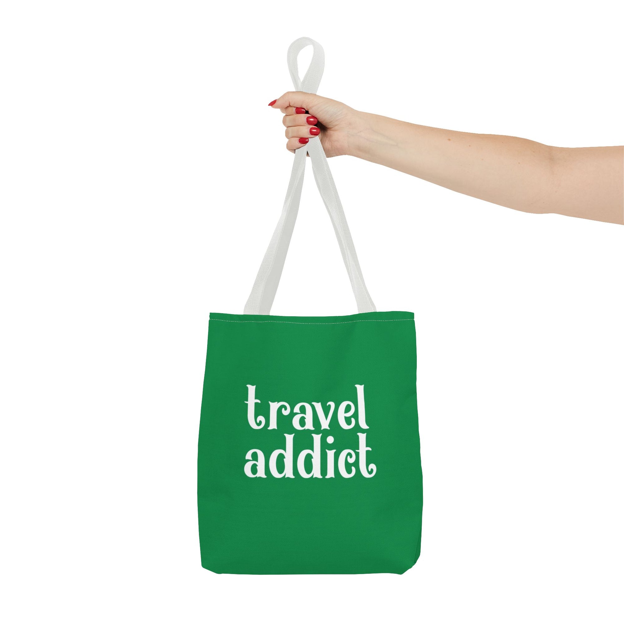 Travel Addict Tote Bag — Printed Green Travel Tote