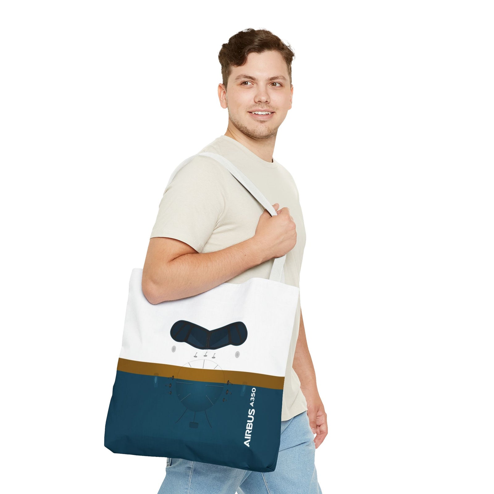 A350 Tote Bag — Printed Green Travel Tote