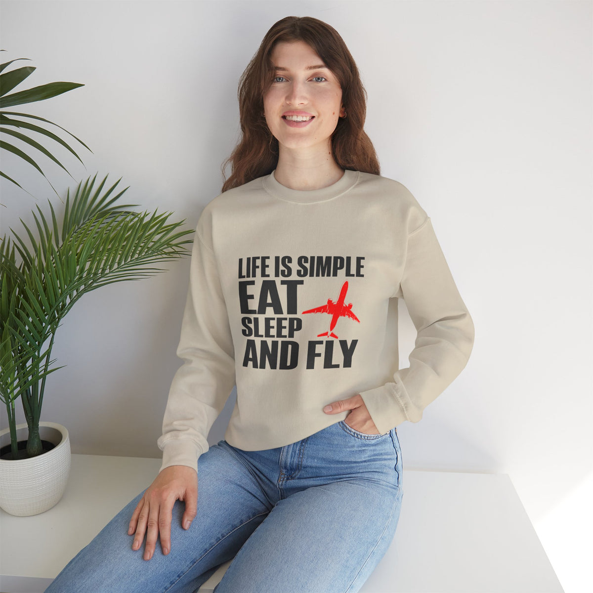 Life Is Simple  Crewneck Sweatshirt - Travel Inspiring Cozy Apparel