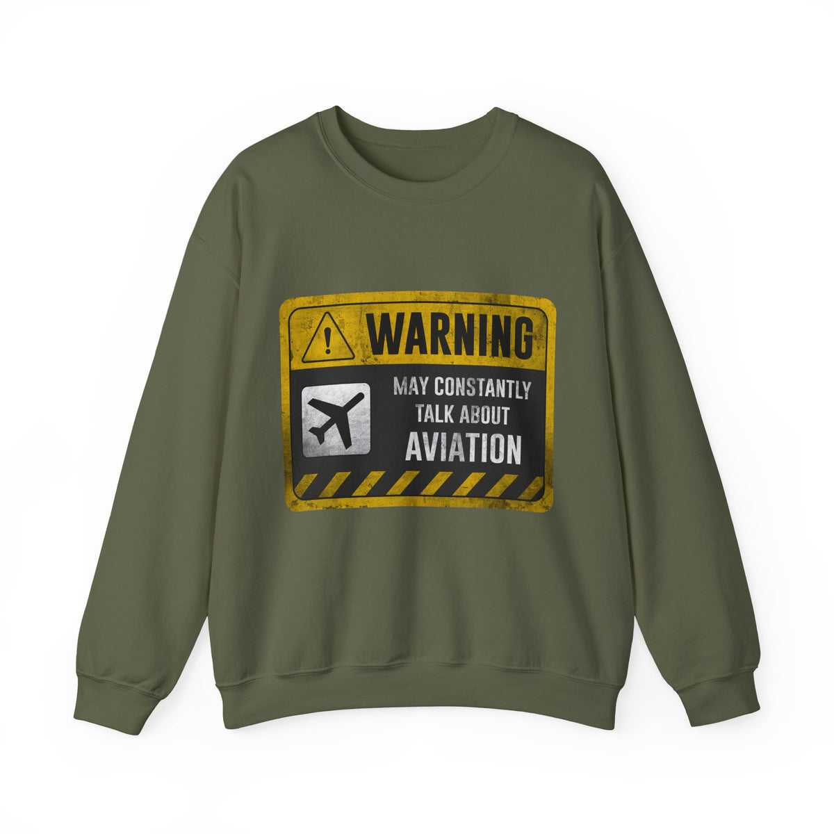 Warning May Constantly Talk About Aviation -  Crewneck Sweatshirt