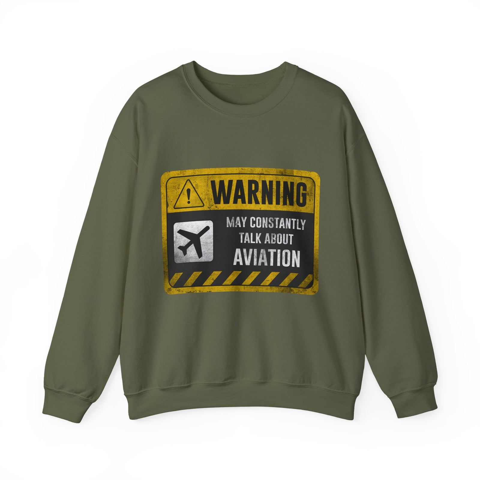 Warning May Constantly Talk About Aviation -  Crewneck Sweatshirt