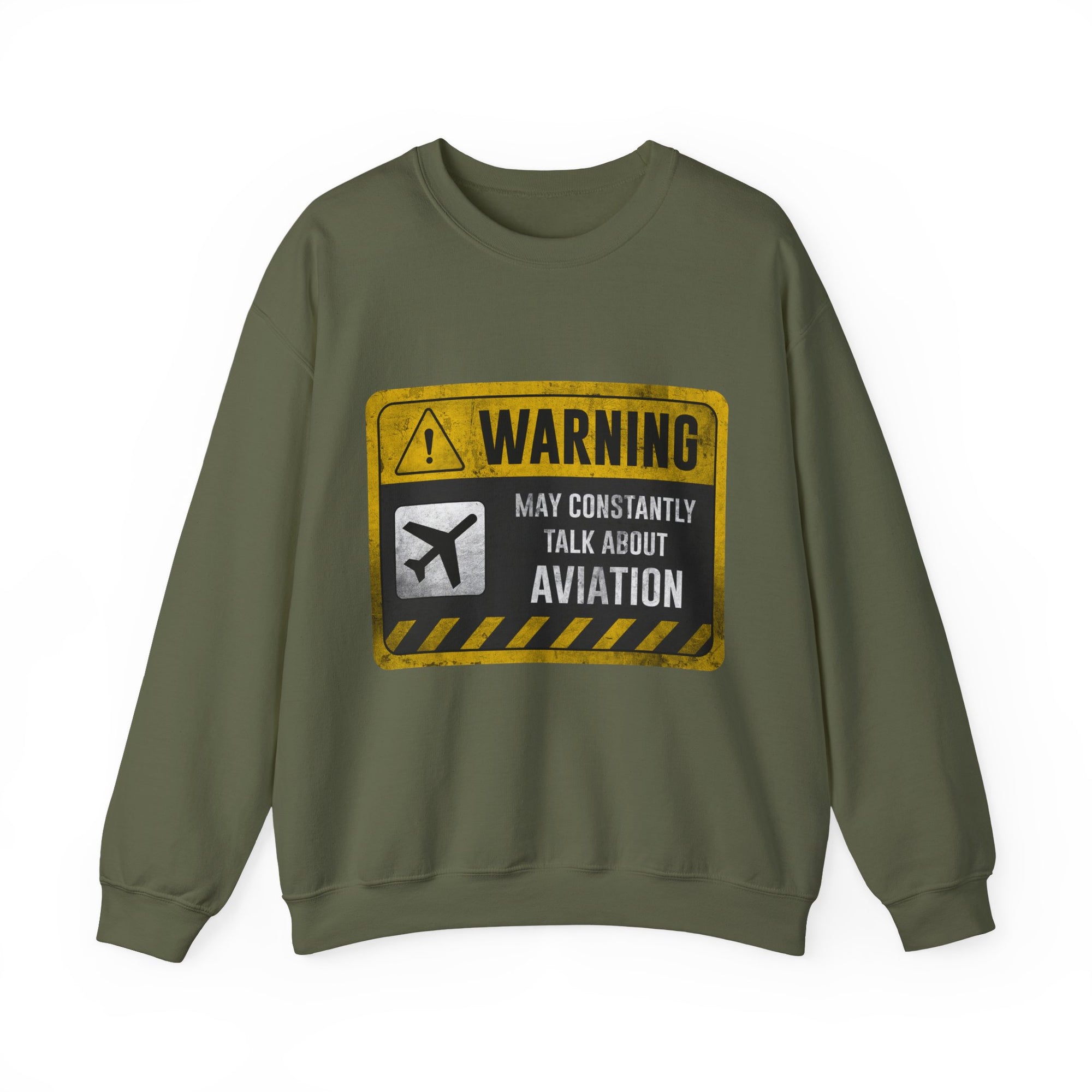 Warning May Constantly Talk About Aviation -  Crewneck Sweatshirt