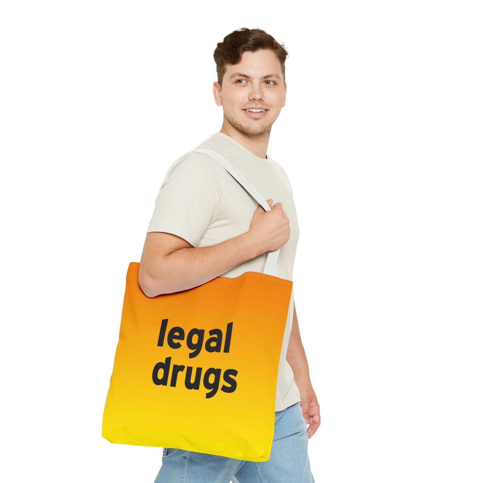 Legal Drugs Tote Bag — Printed Green Travel Tote