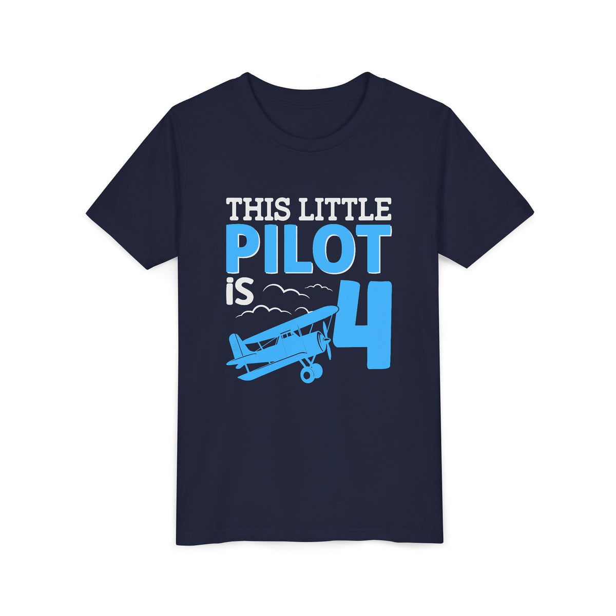 This Little Pilot Is 4 - Unisex Youth Short Sleeve Tee