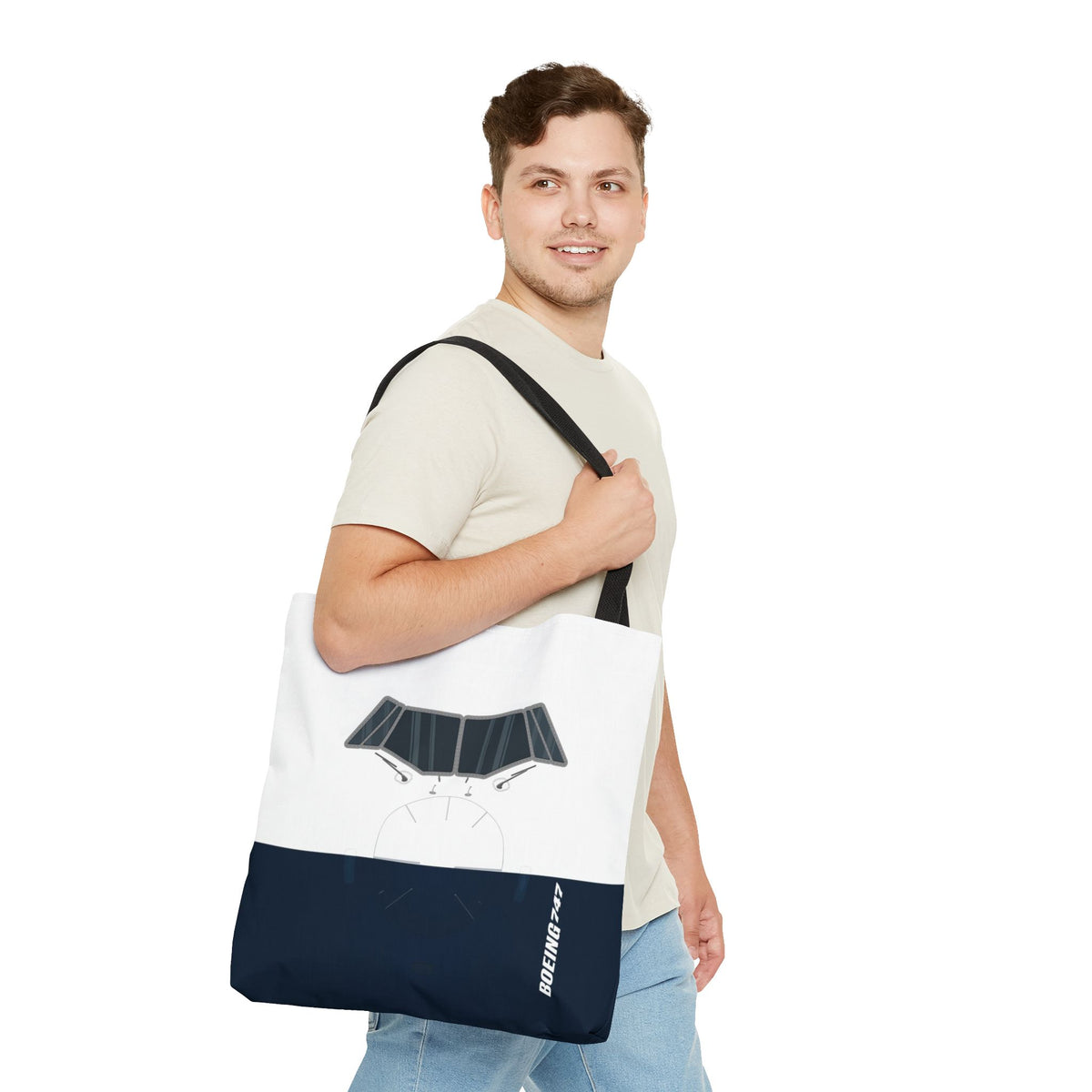 747 Tote Bag — Printed Green Travel Tote