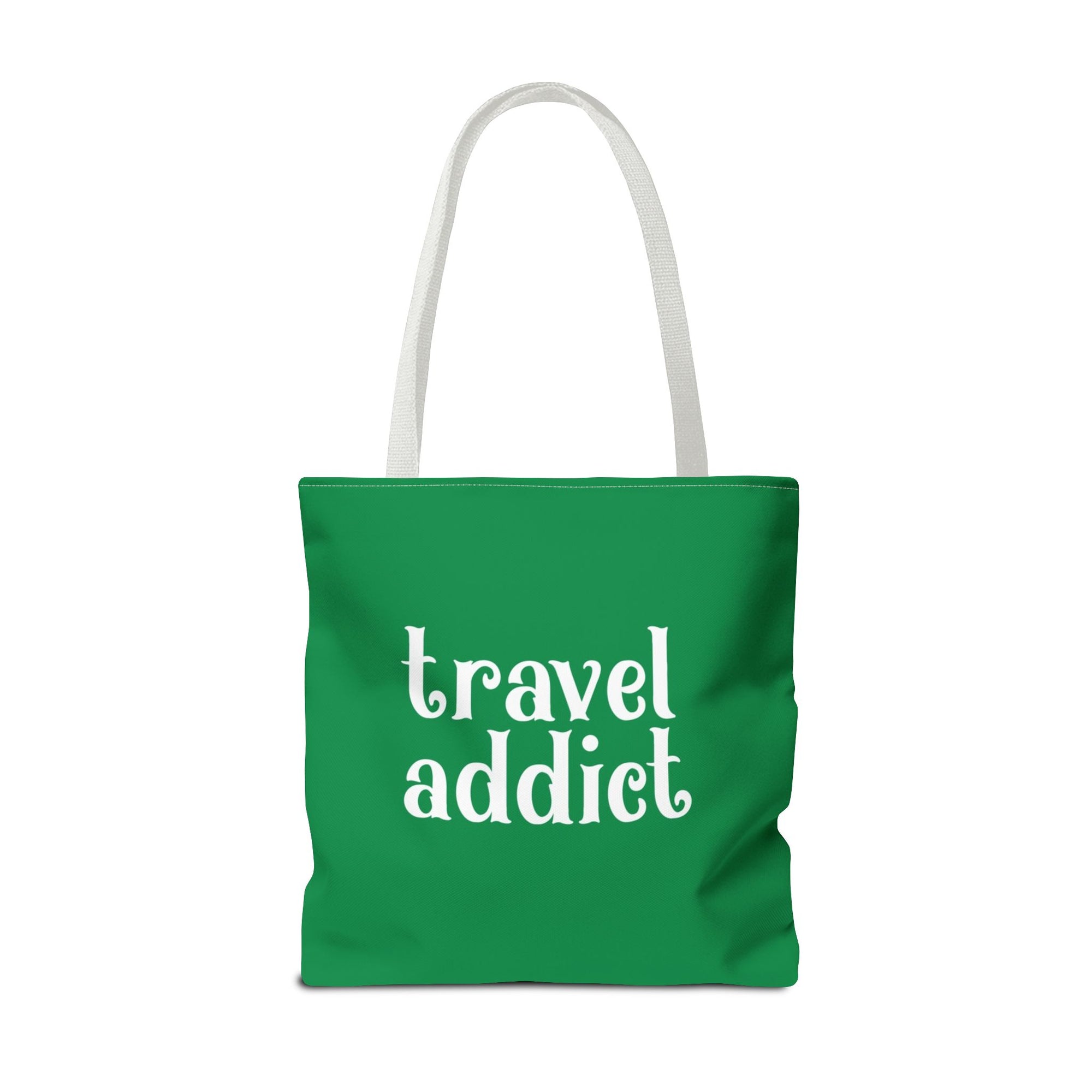 Travel Addict Tote Bag — Printed Green Travel Tote