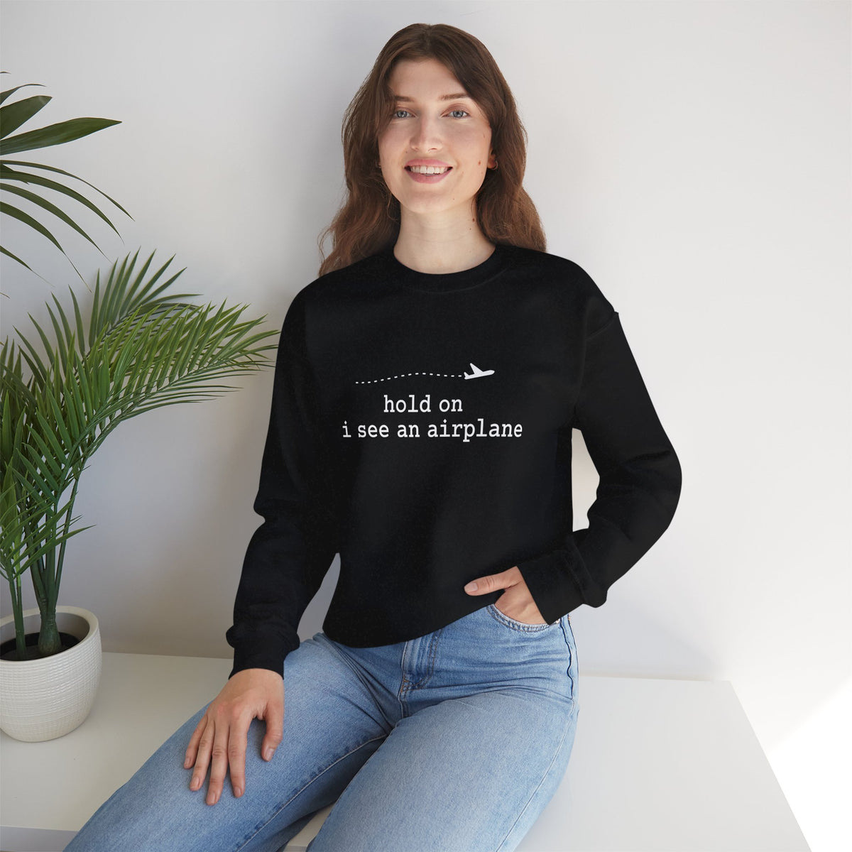 I See An Airplane Crewneck Sweatshirt - Travel Inspiring Cozy Apparel