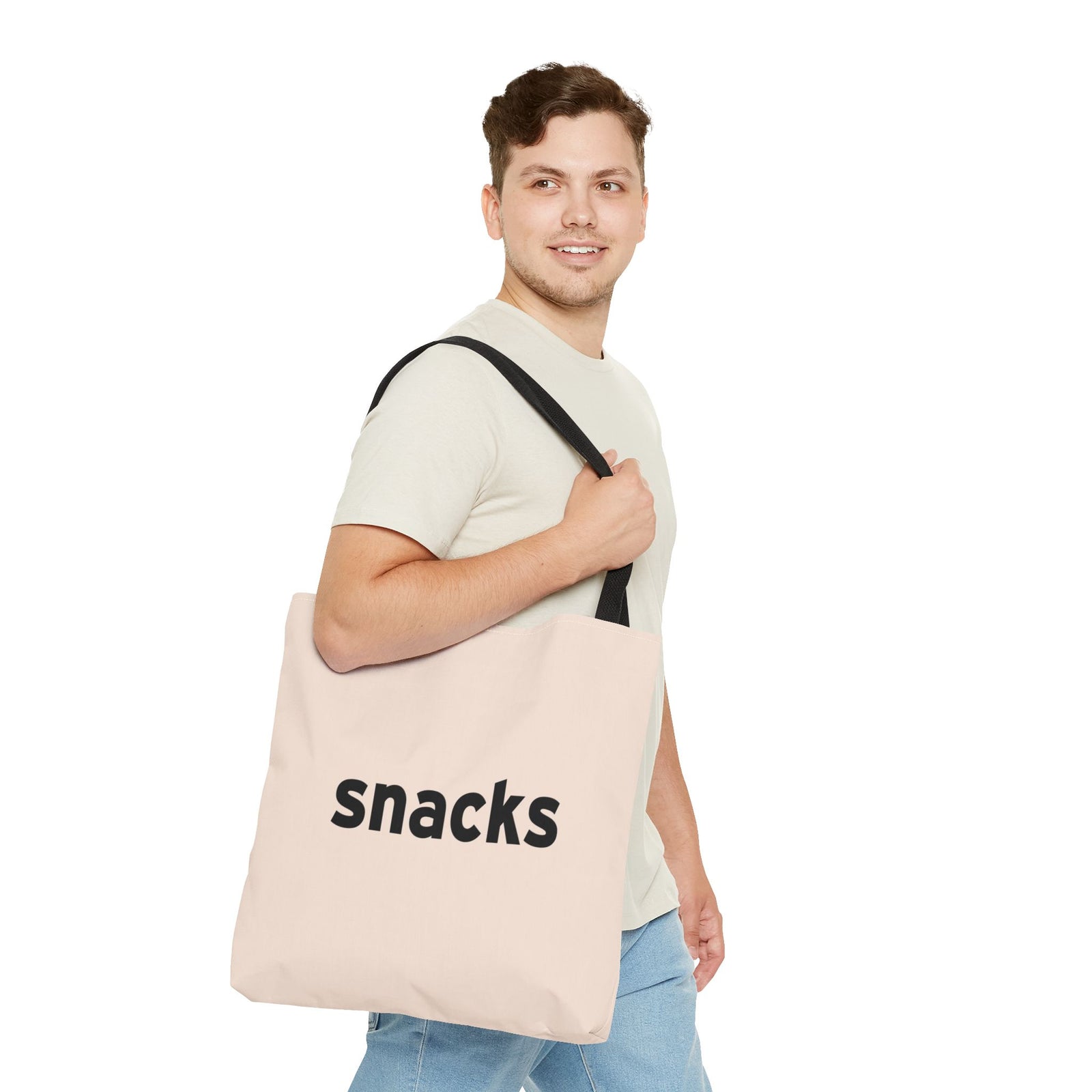 Snacks Tote Bag — Printed Green Travel Tote
