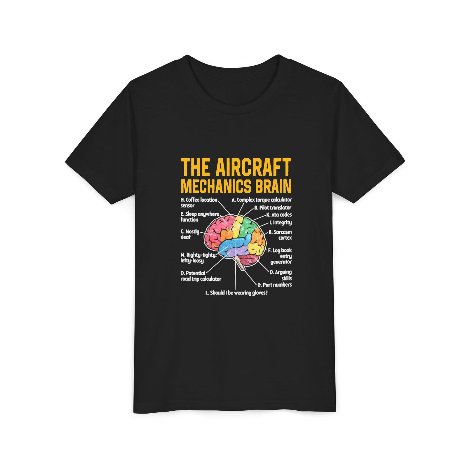 The Aircraft Mechanics Brain  - Unisex Youth Short Sleeve Tee