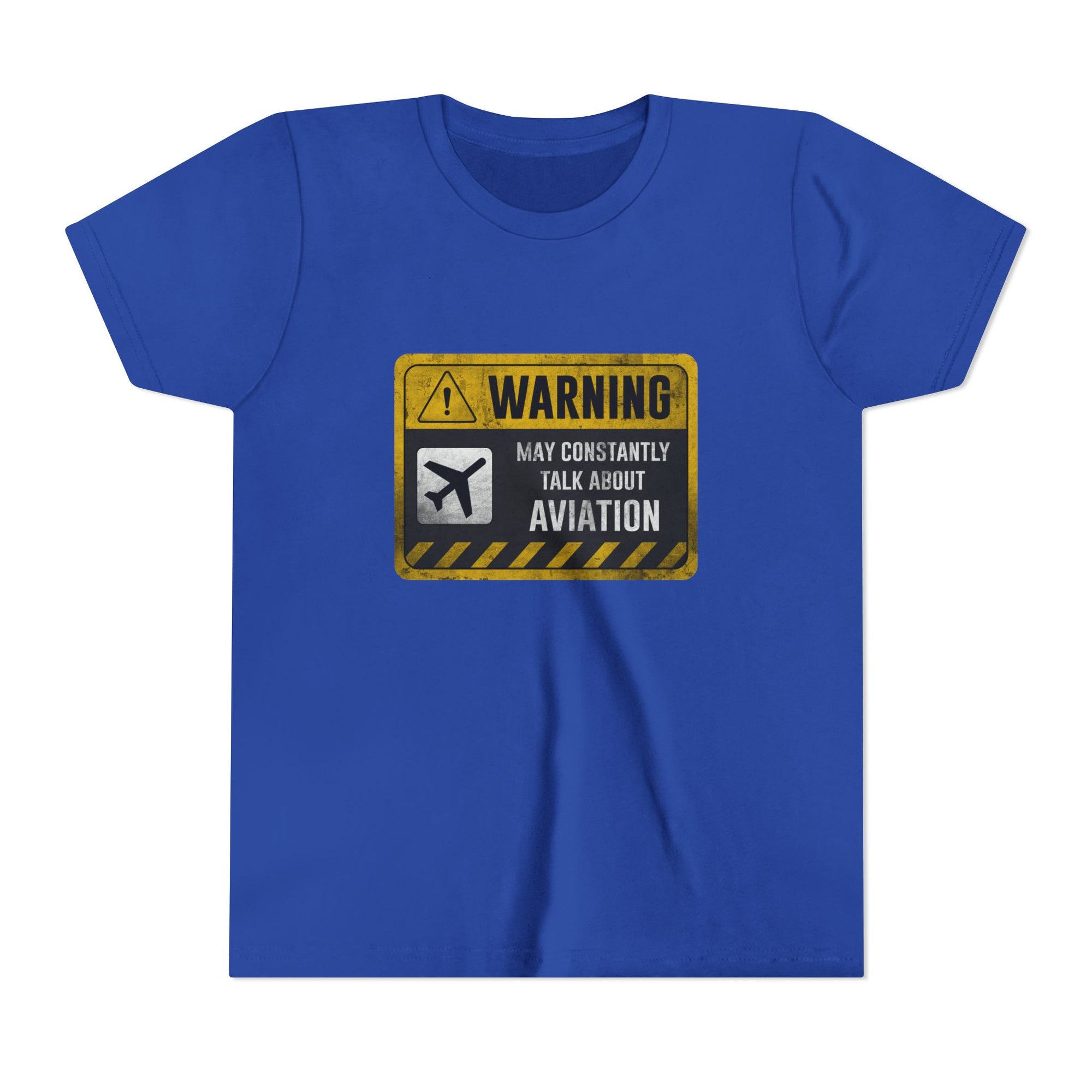 Warning May Constantly Talk About Aviation   - Unisex Youth Short Sleeve Tee