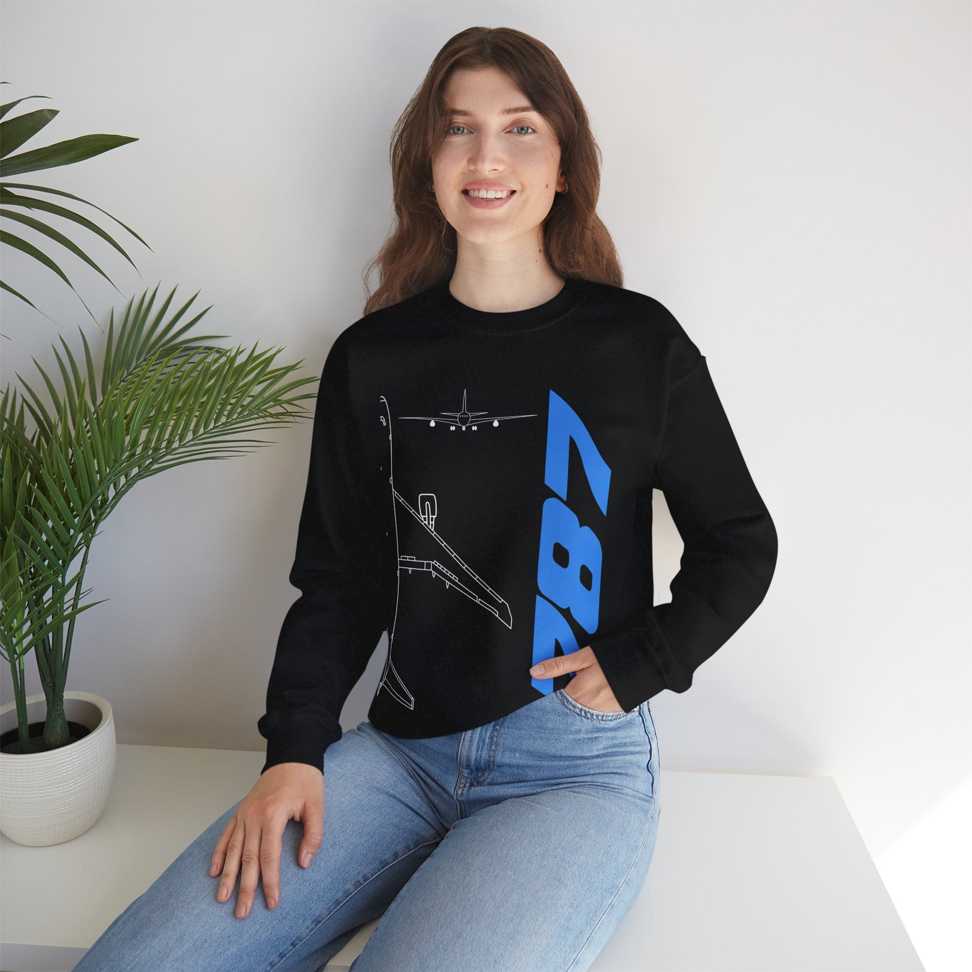 Boeing 787 Crewneck Sweatshirt - Travel Inspiring Cozy Apparel