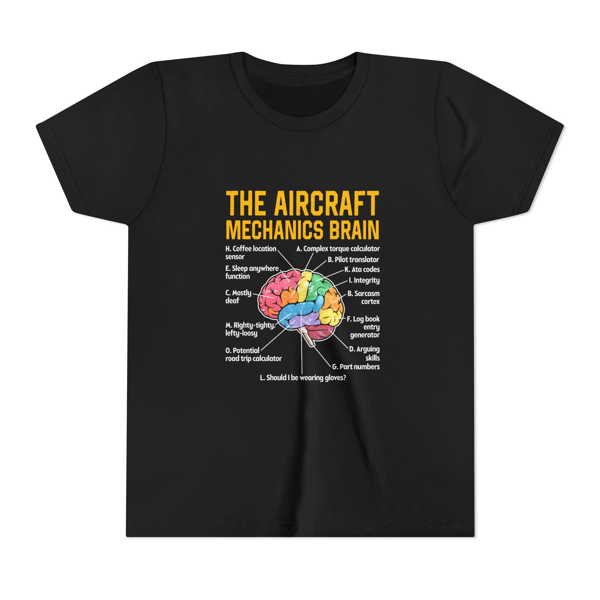 The Aircraft Mechanics Brain  - Unisex Youth Short Sleeve Tee