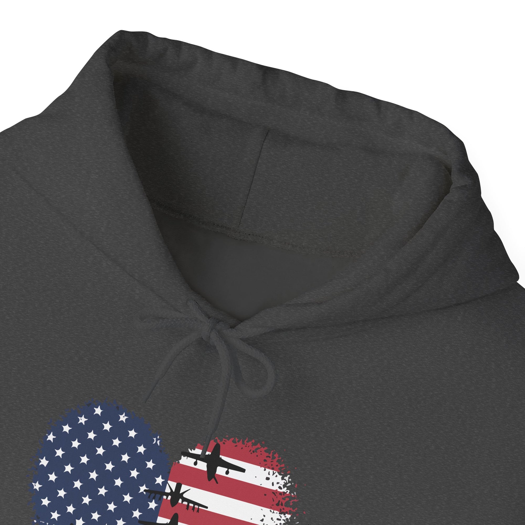 Patriotic Airplanes Heart USA Flag - Pullover Hoodie