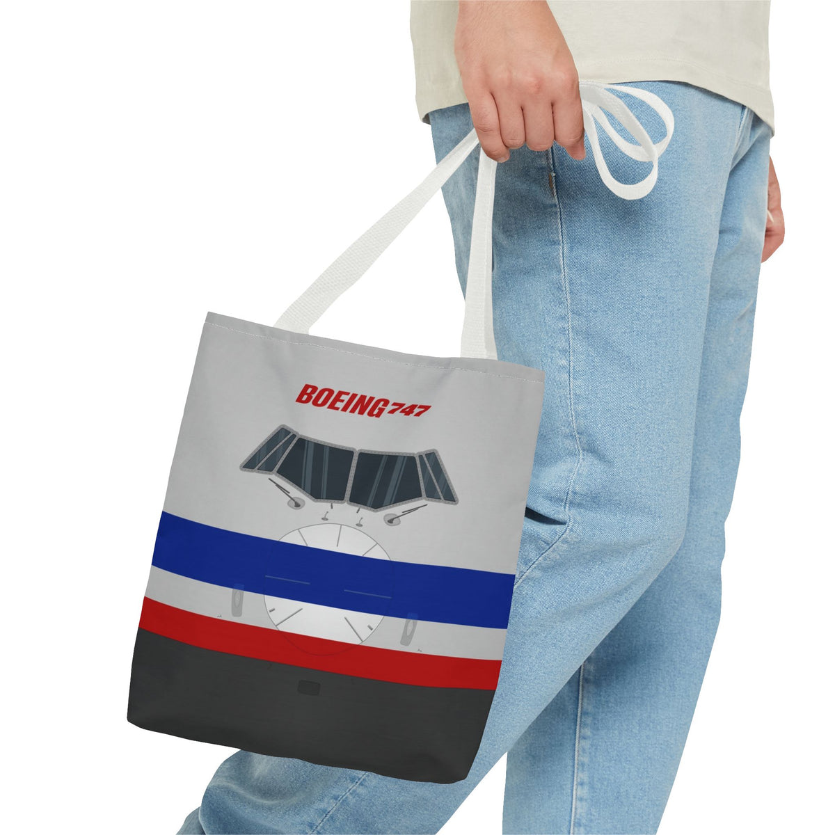 AA 747 Tote Bag — Printed Green Travel Tote