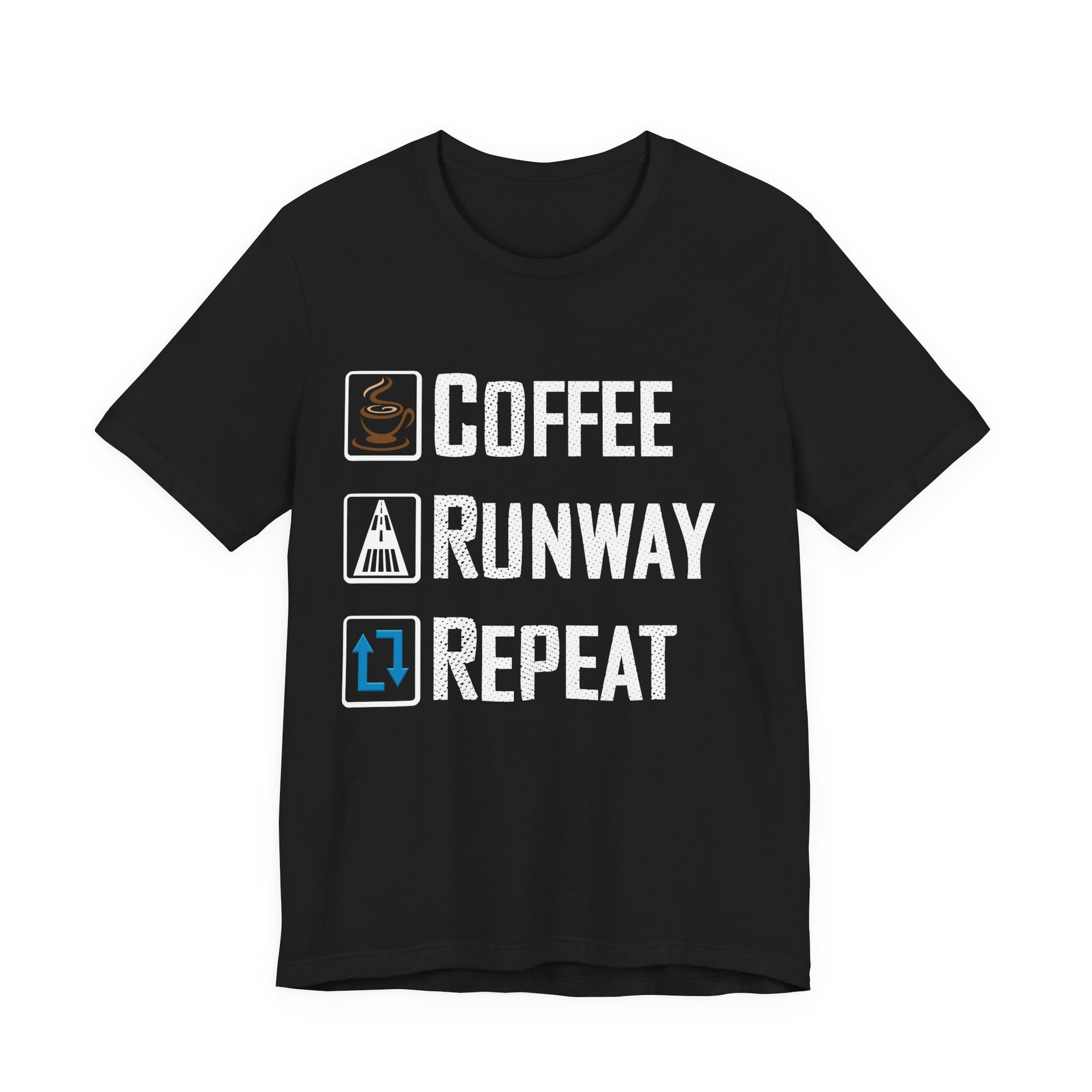 Coffee Runway Repeat - Unisex Jersey Tee