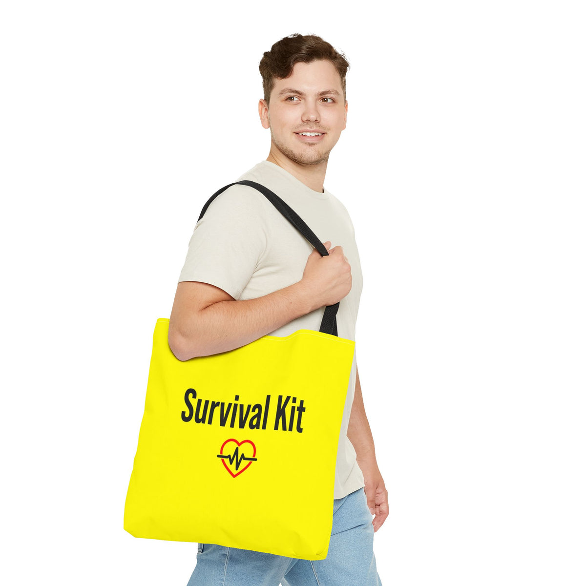 Survival Kit Tote Bag — Printed Green Travel Tote