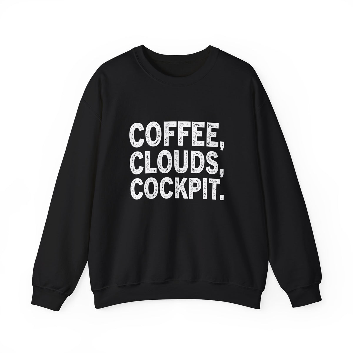 Coffee Clouds Cockpit  Crewneck Sweatshirt - Travel Inspiring Cozy Apparel