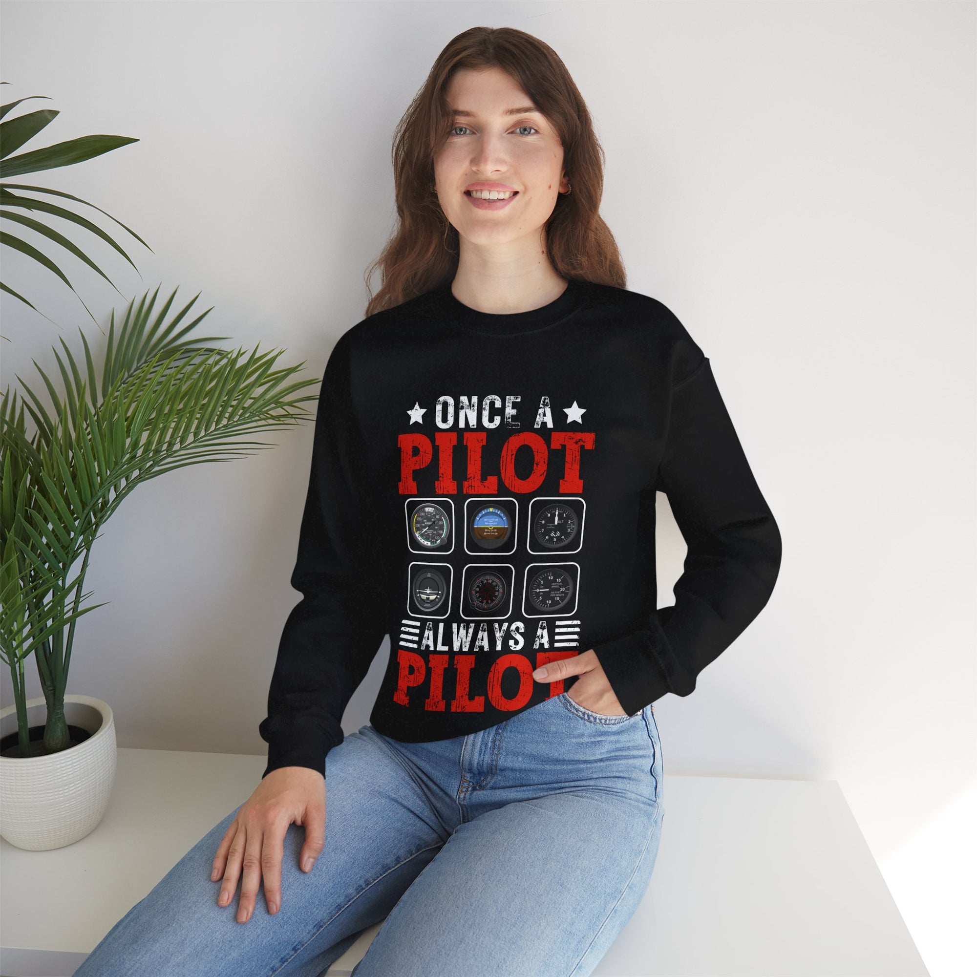 Once A Pilot Always A Pilot   -  Unisex Crewneck Sweatshirt