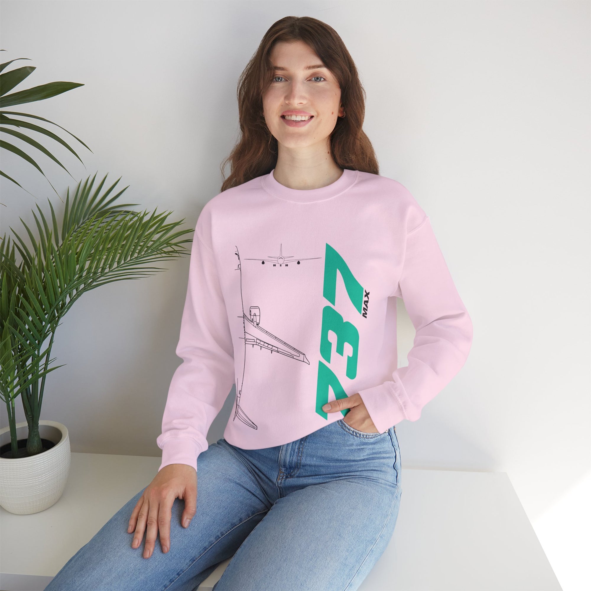 Boeing 737 Max Crewneck Sweatshirt - Travel Inspiring Cozy Apparel
