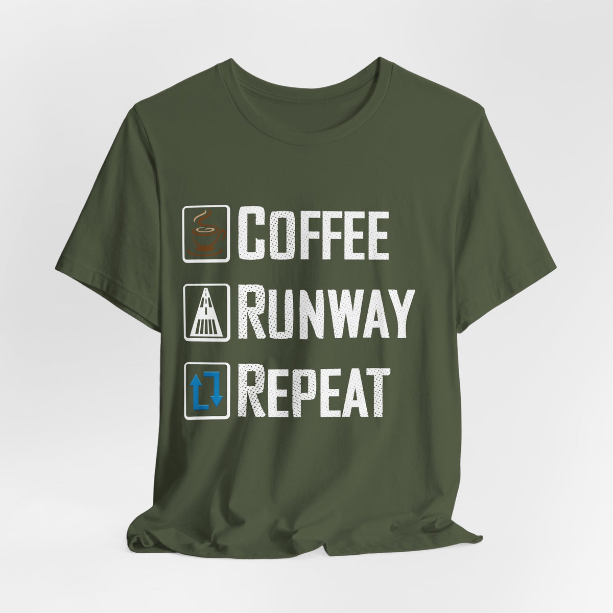 Coffee Runway Repeat - Unisex Jersey Tee