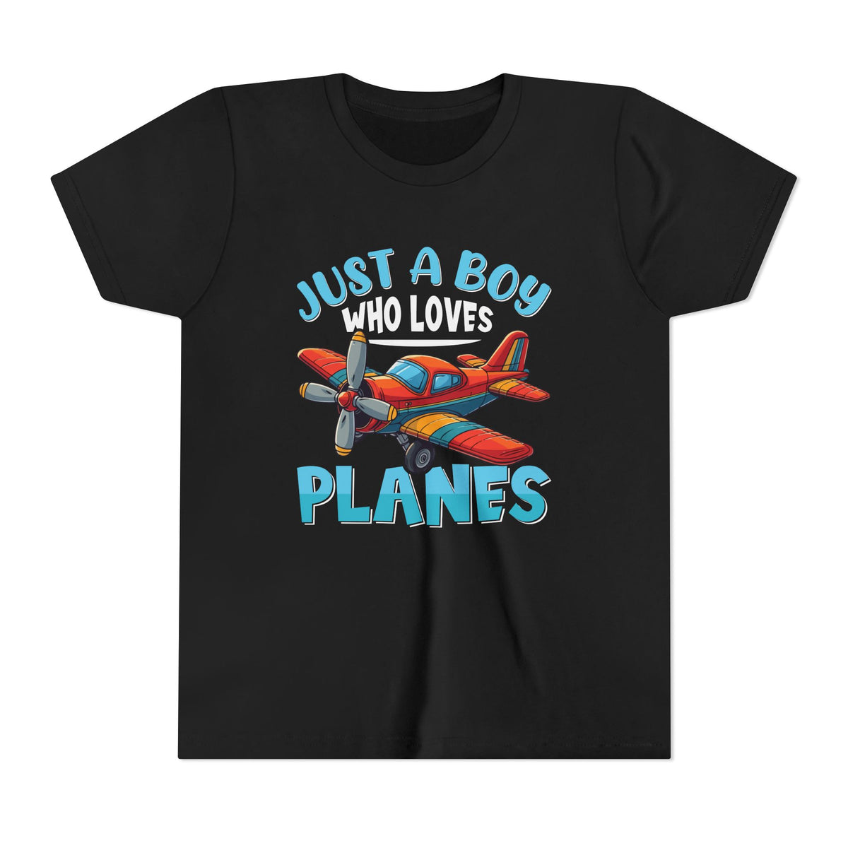 Just A Boy Who Loves Planes    - Unisex Youth Short Sleeve Tee