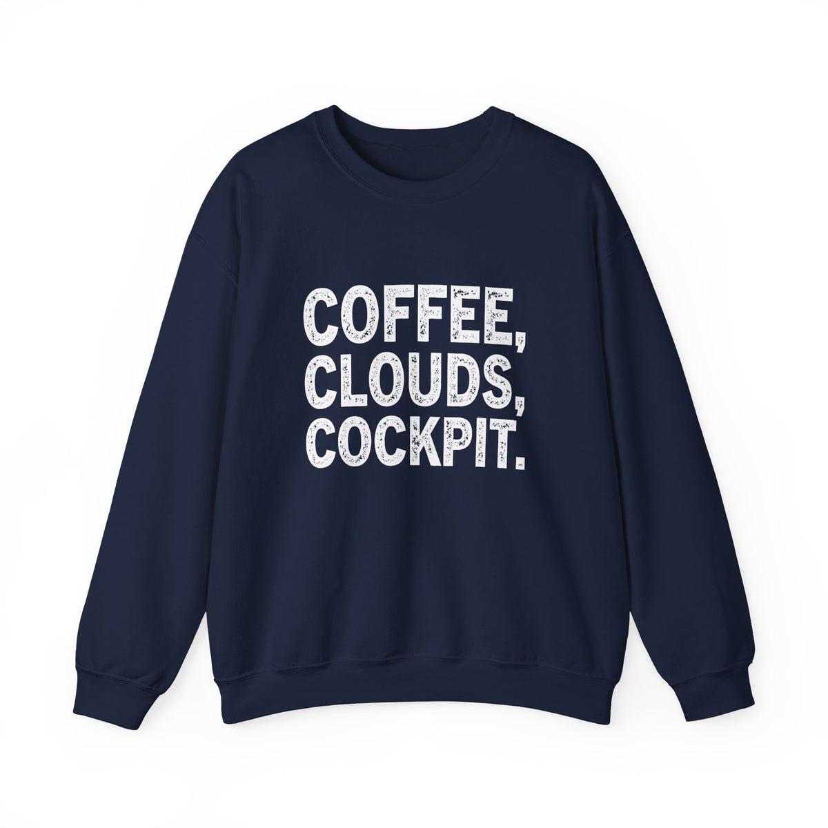 Coffee Clouds Cockpit  Crewneck Sweatshirt - Travel Inspiring Cozy Apparel