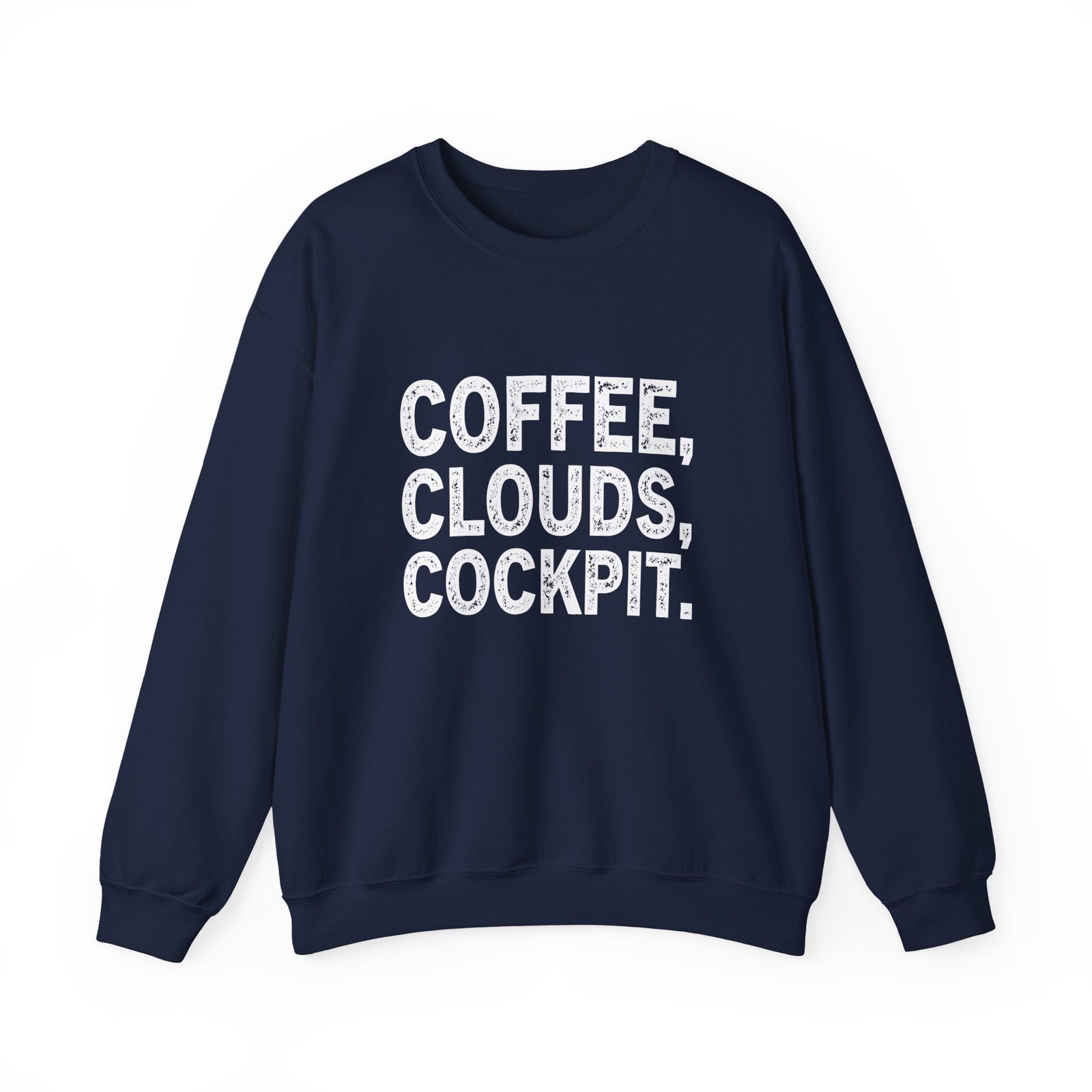 Coffee Clouds Cockpit  Crewneck Sweatshirt - Travel Inspiring Cozy Apparel