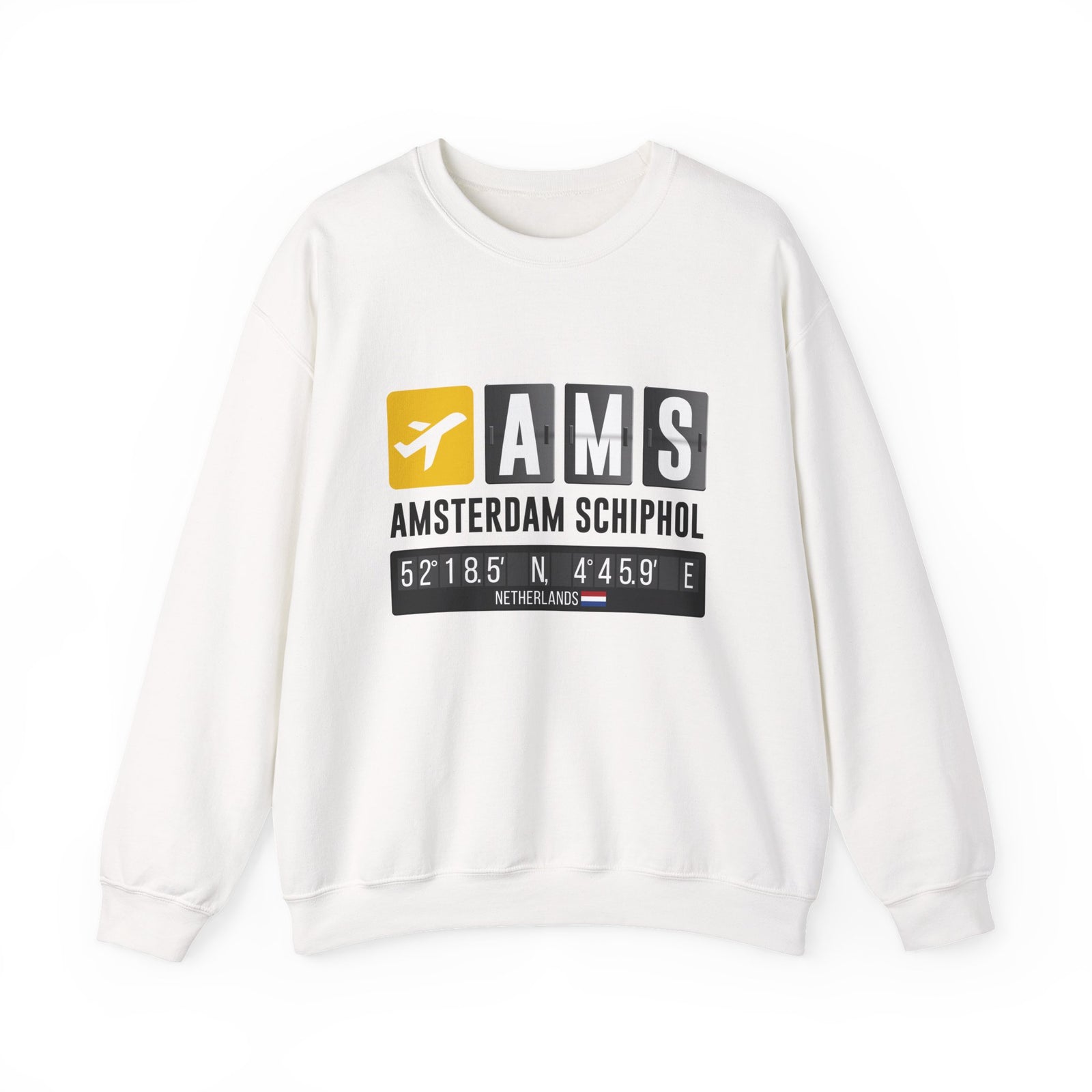 AMS Amsterdam Airport Schiphol     -  Crewneck Sweatshirt