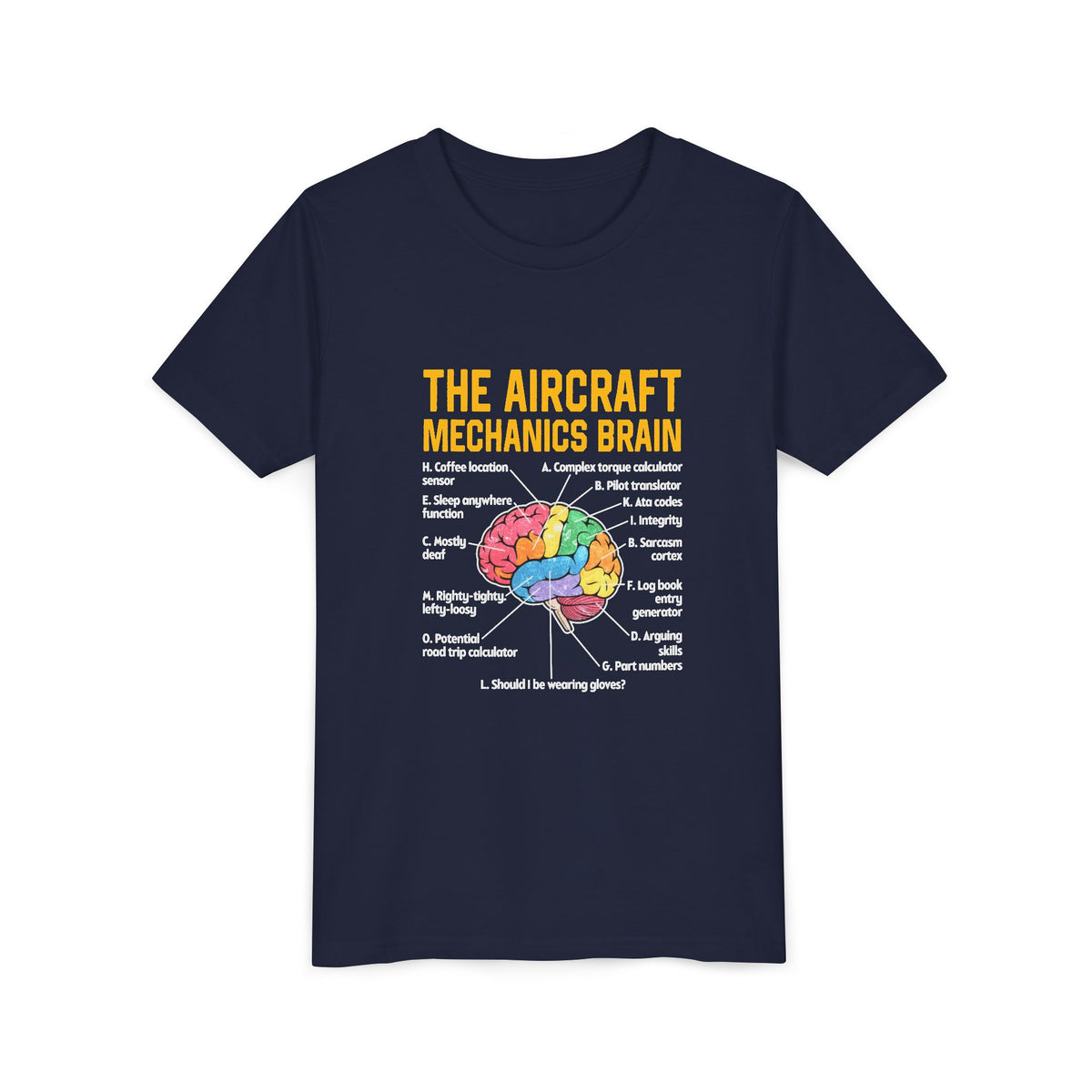 The Aircraft Mechanics Brain  - Unisex Youth Short Sleeve Tee