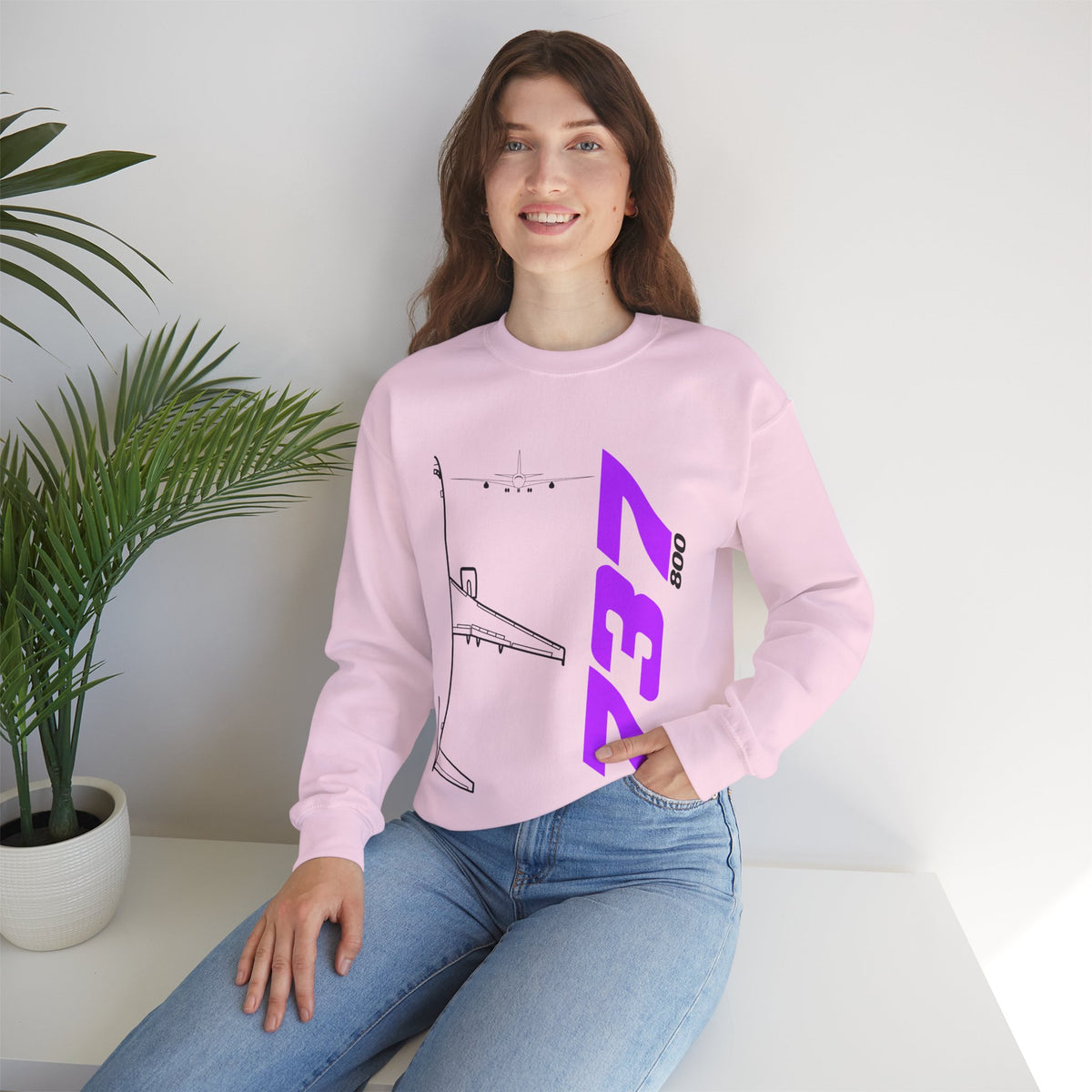 Boeing 737-800  Crewneck Sweatshirt - Travel Inspiring Cozy Apparel