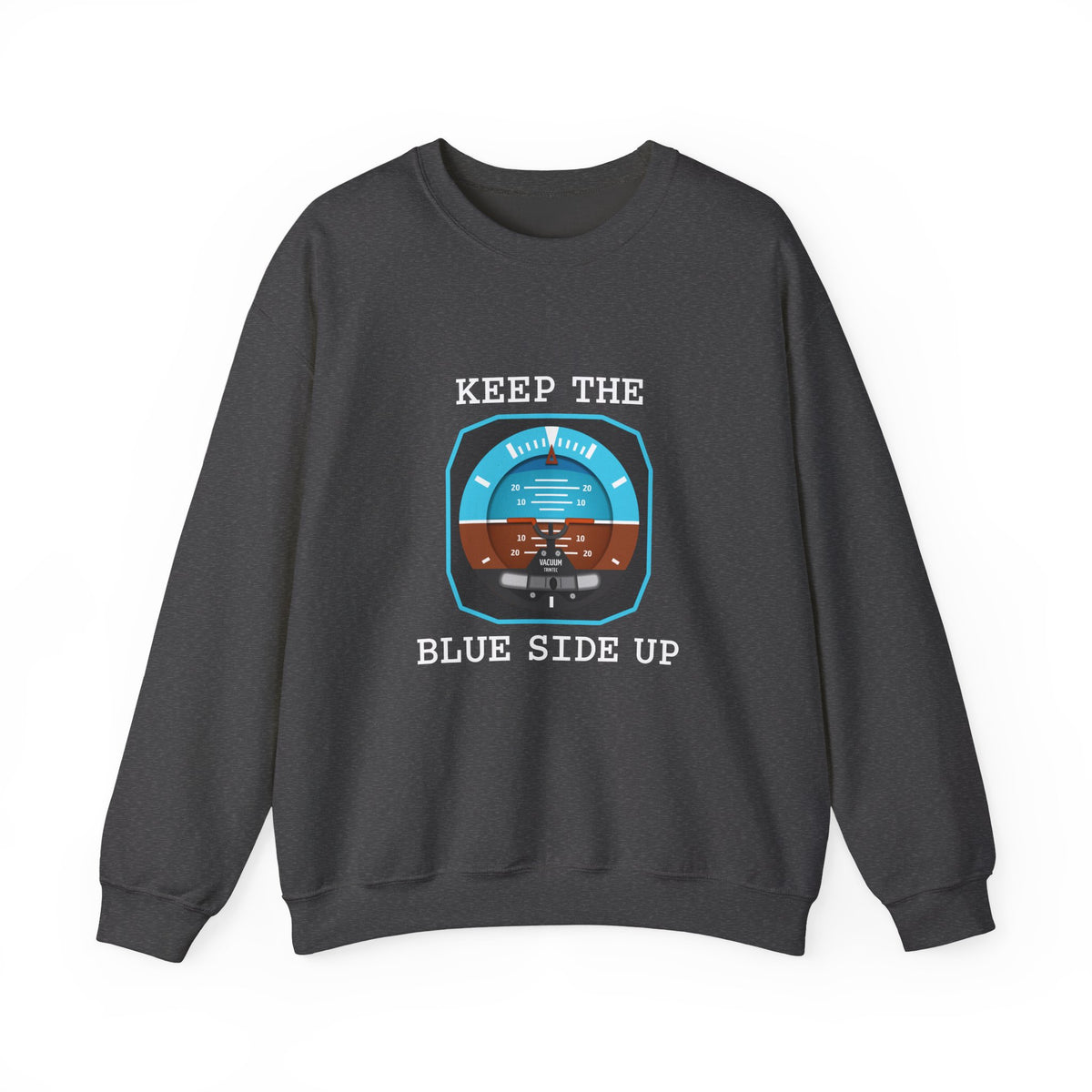 Keep The Blue Side Up Crewneck Sweatshirt - Travel Inspiring Cozy Apparel