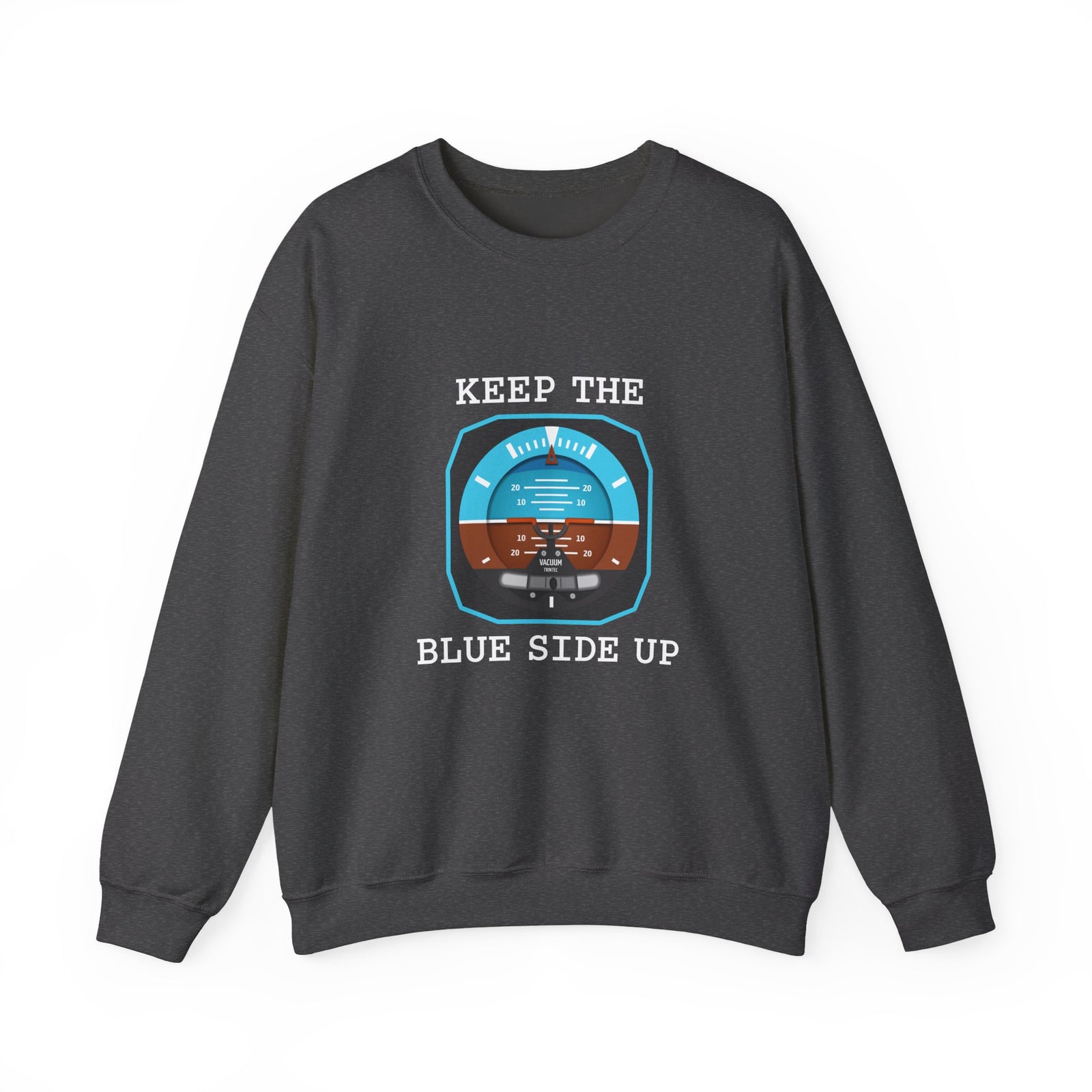 Keep The Blue Side Up Crewneck Sweatshirt - Travel Inspiring Cozy Apparel