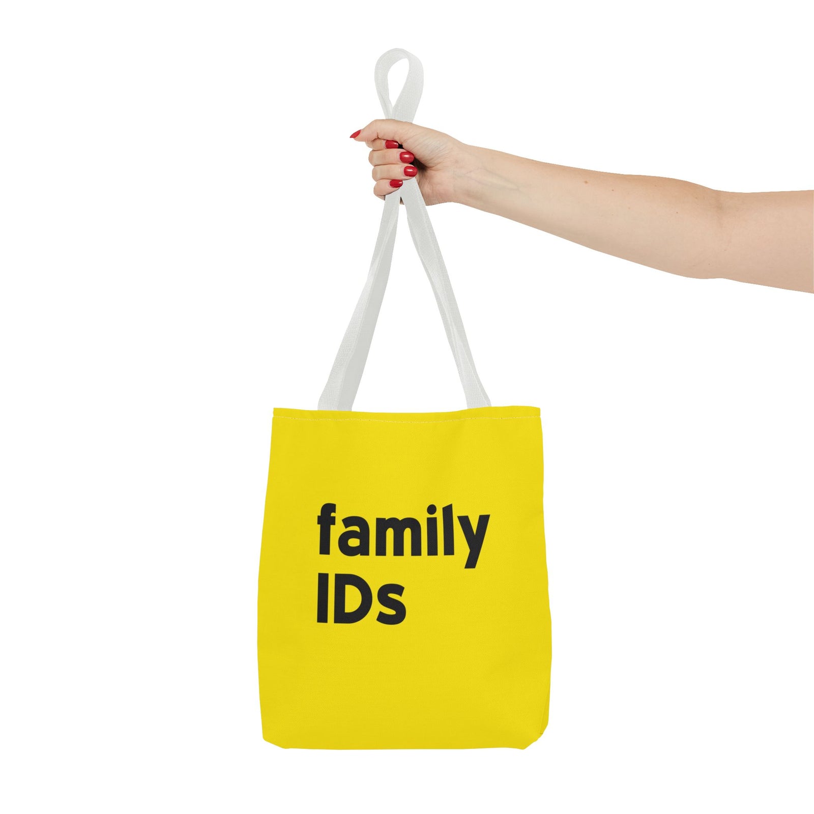 Family Ids Tote Bag — Printed Green Travel Tote