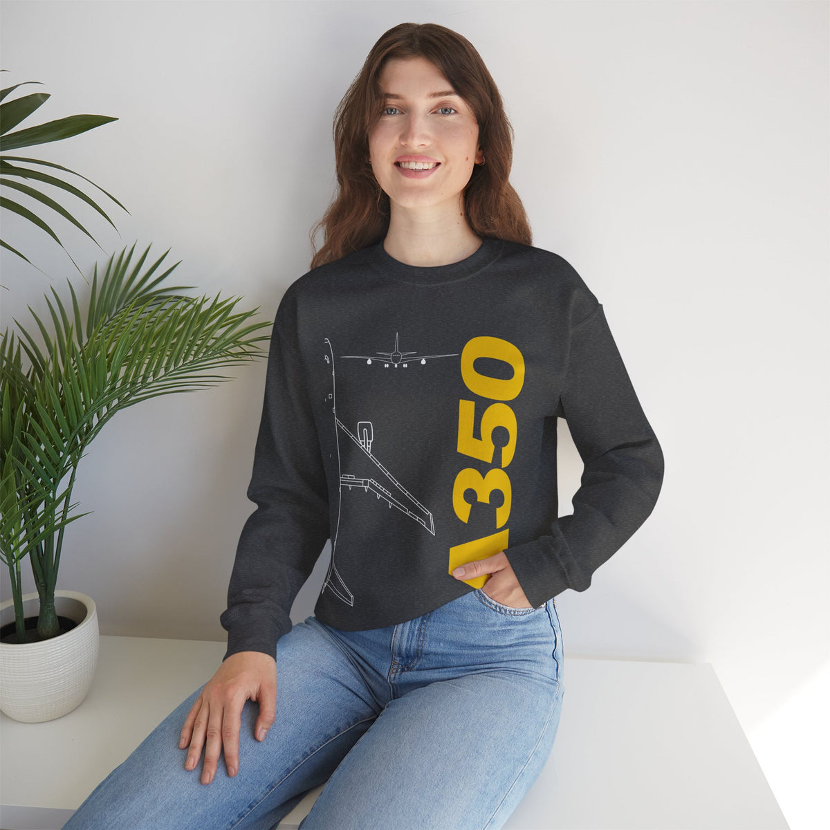 Airbus A350 Crewneck Sweatshirt - Travel Inspiring Cozy Apparel