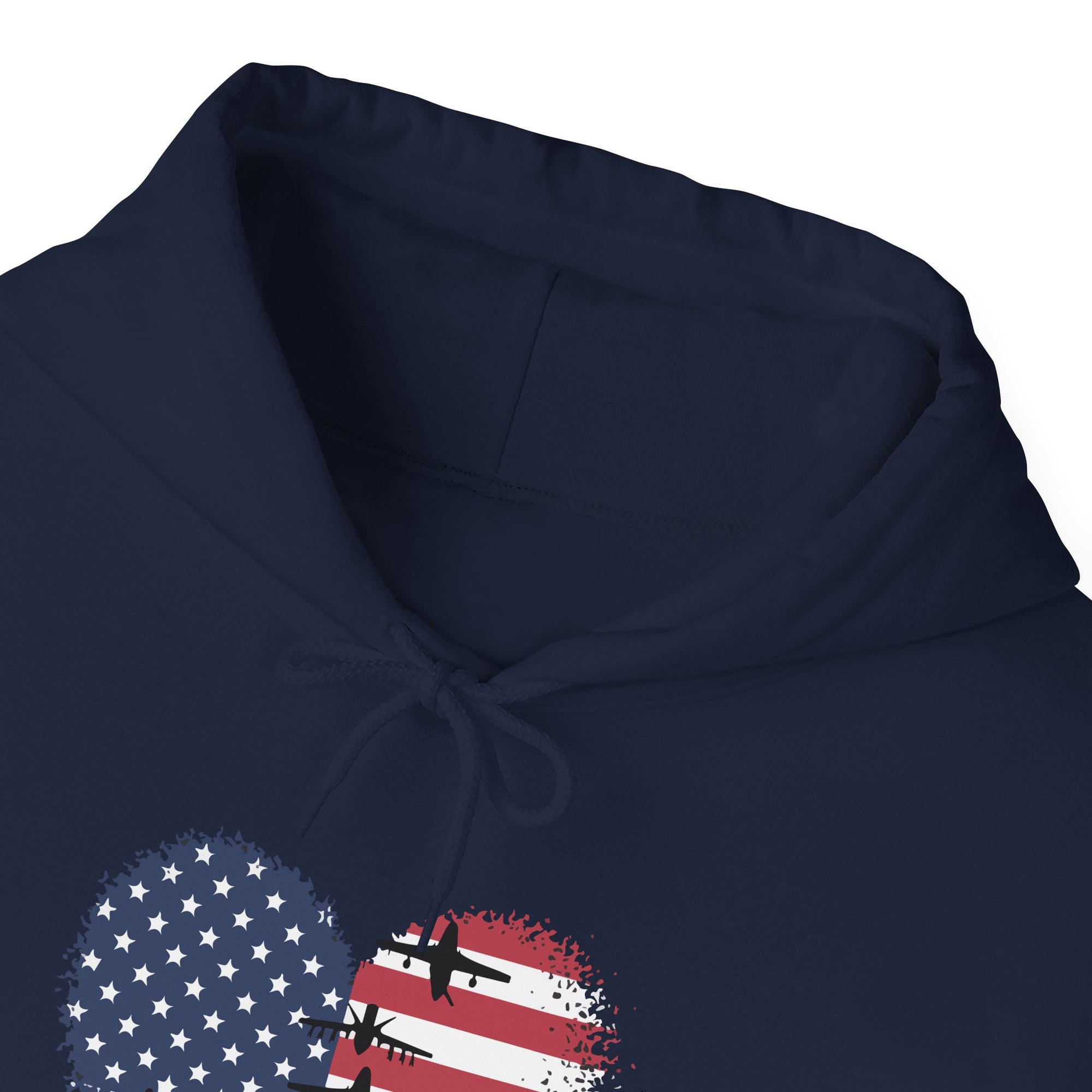 Patriotic Airplanes Heart USA Flag - Pullover Hoodie