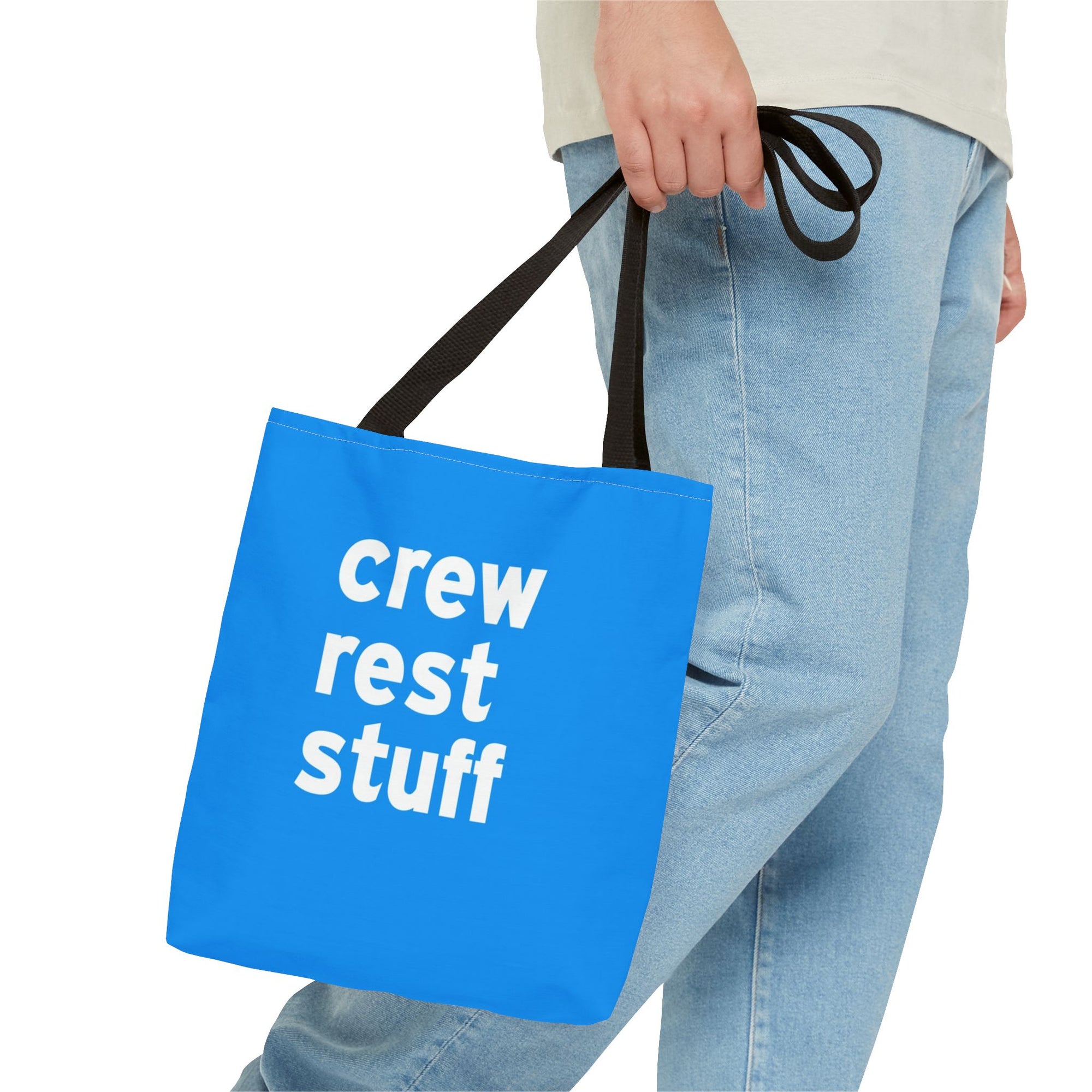 Crew Rest Stuff Tote Bag — Printed Green Travel Tote