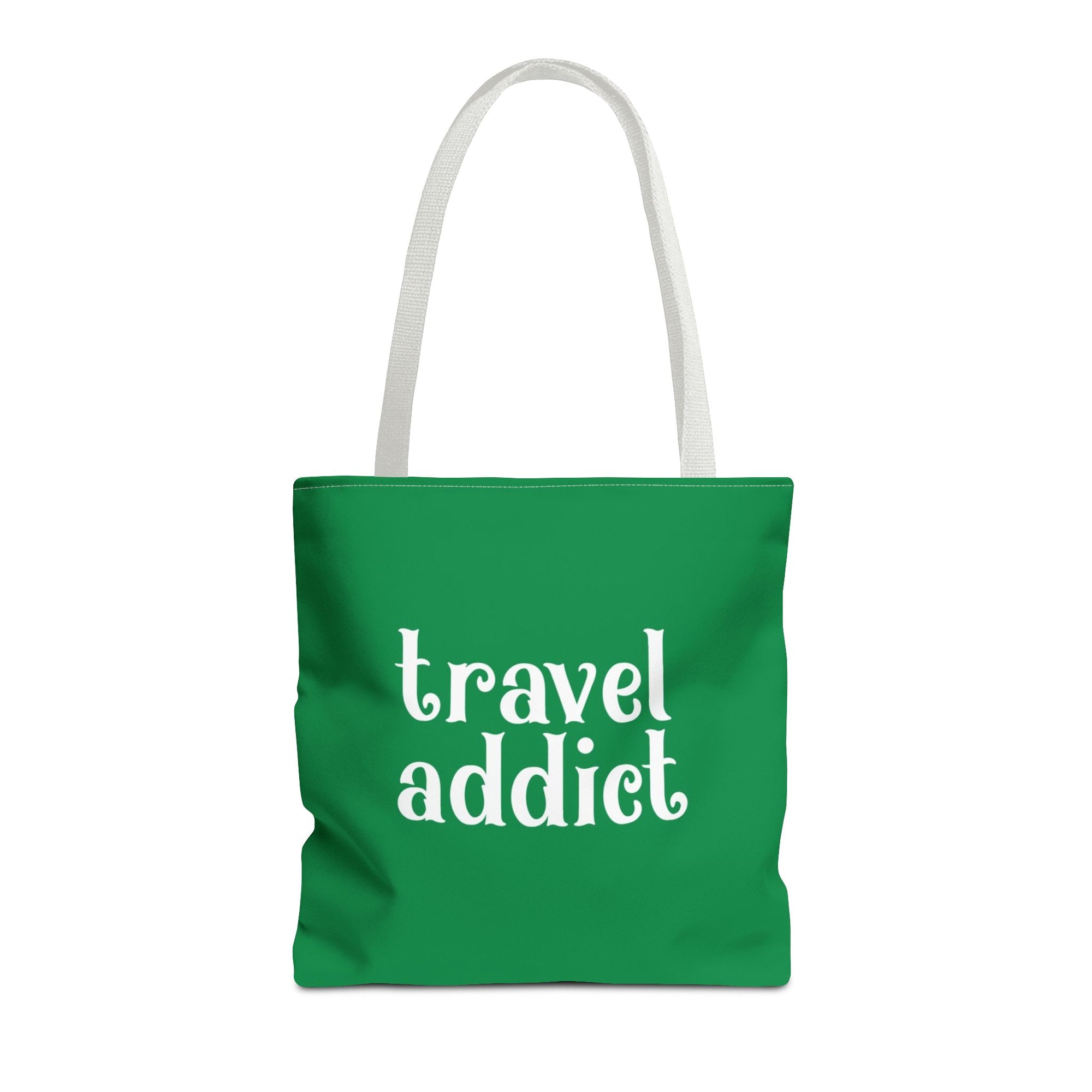 Travel Addict Tote Bag — Printed Green Travel Tote