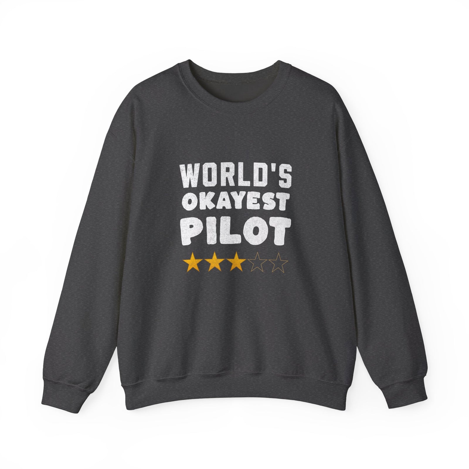 Worlds Okayest Pilot Crewneck Sweatshirt - Travel Inspiring Cozy Apparel