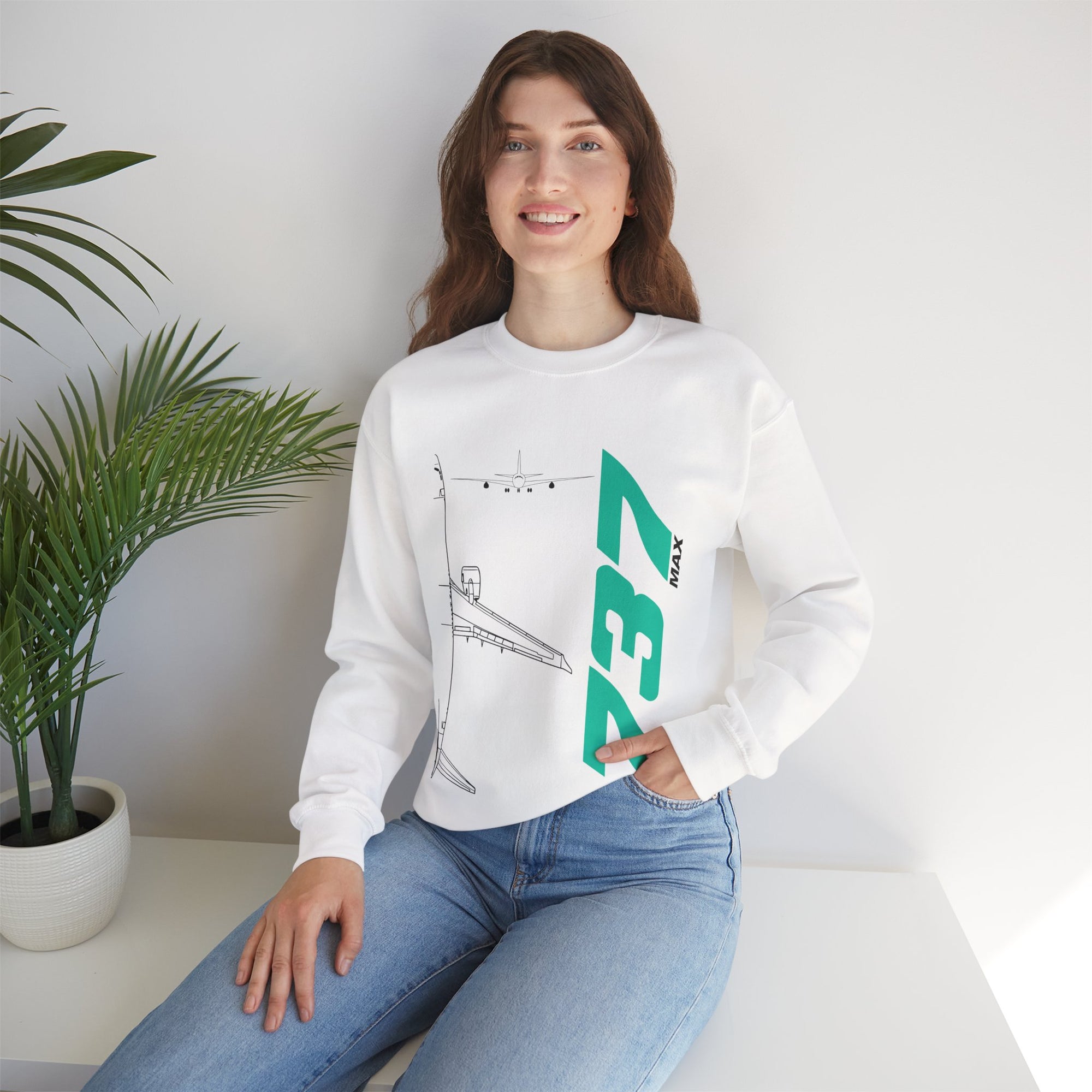 Boeing 737 Max Crewneck Sweatshirt - Travel Inspiring Cozy Apparel