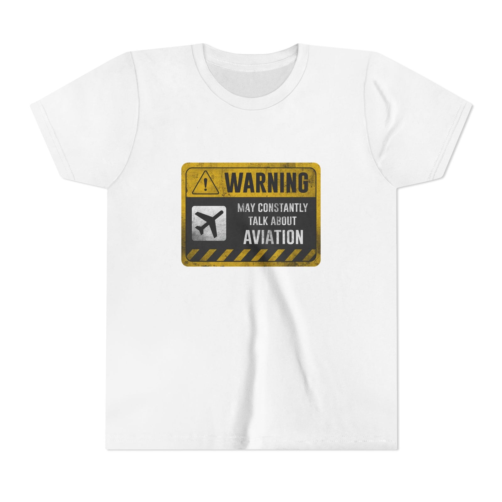 Warning May Constantly Talk About Aviation   - Unisex Youth Short Sleeve Tee