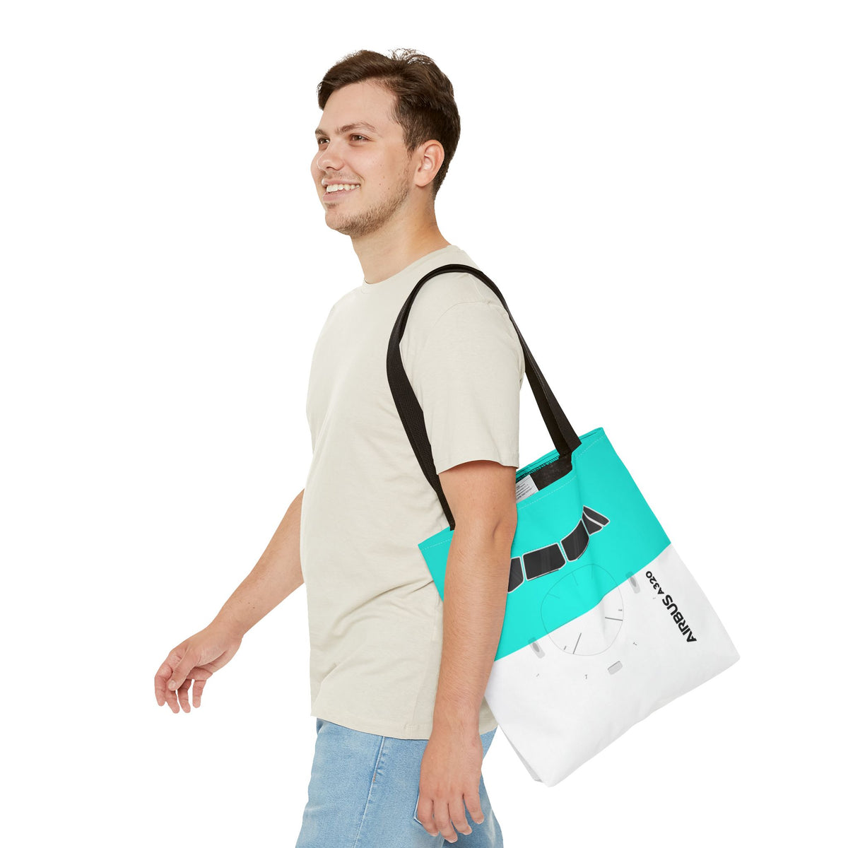 A320 Tote Bag — Printed Green Travel Tote