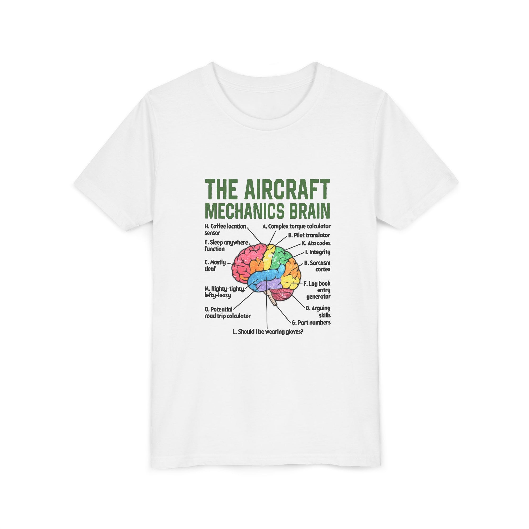 The Aircraft Mechanics Brain  - Unisex Youth Short Sleeve Tee