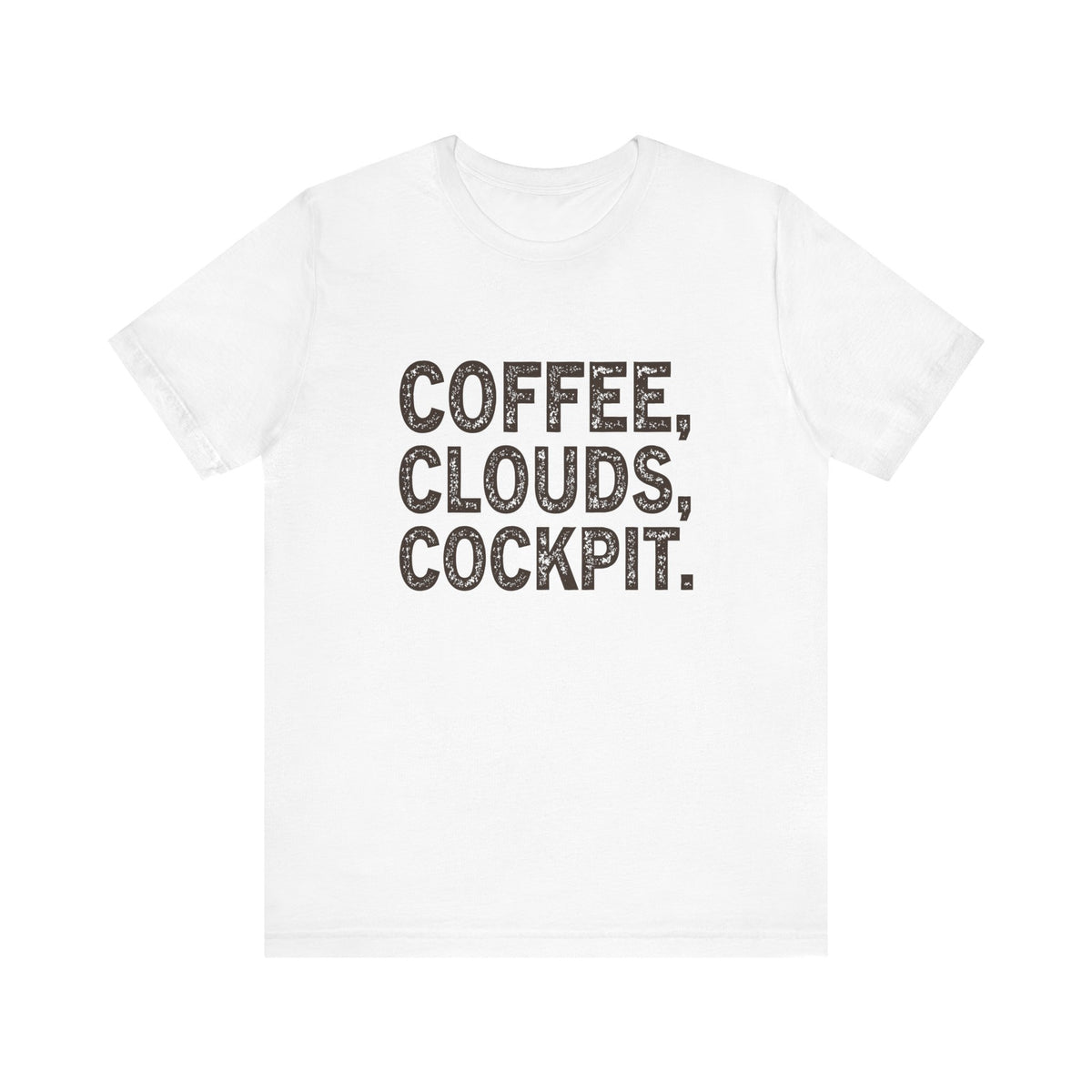 Coffee Clouds Cockpit Unisex Jersey Tee - Perfect for Aviation Enthusiasts