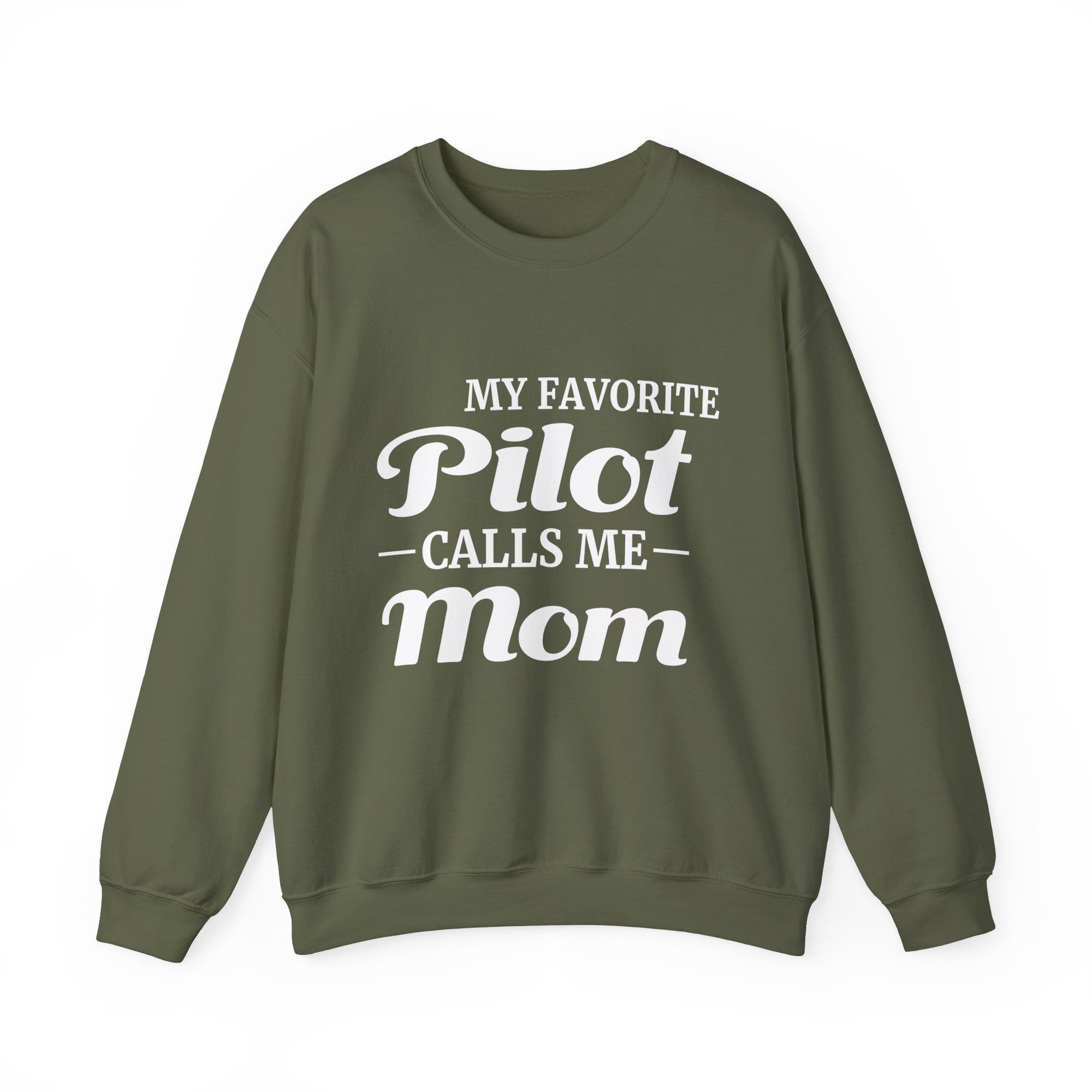 My Favorite Pilot Calls Me Mom  Crewneck Sweatshirt - Travel Inspiring Cozy Apparel