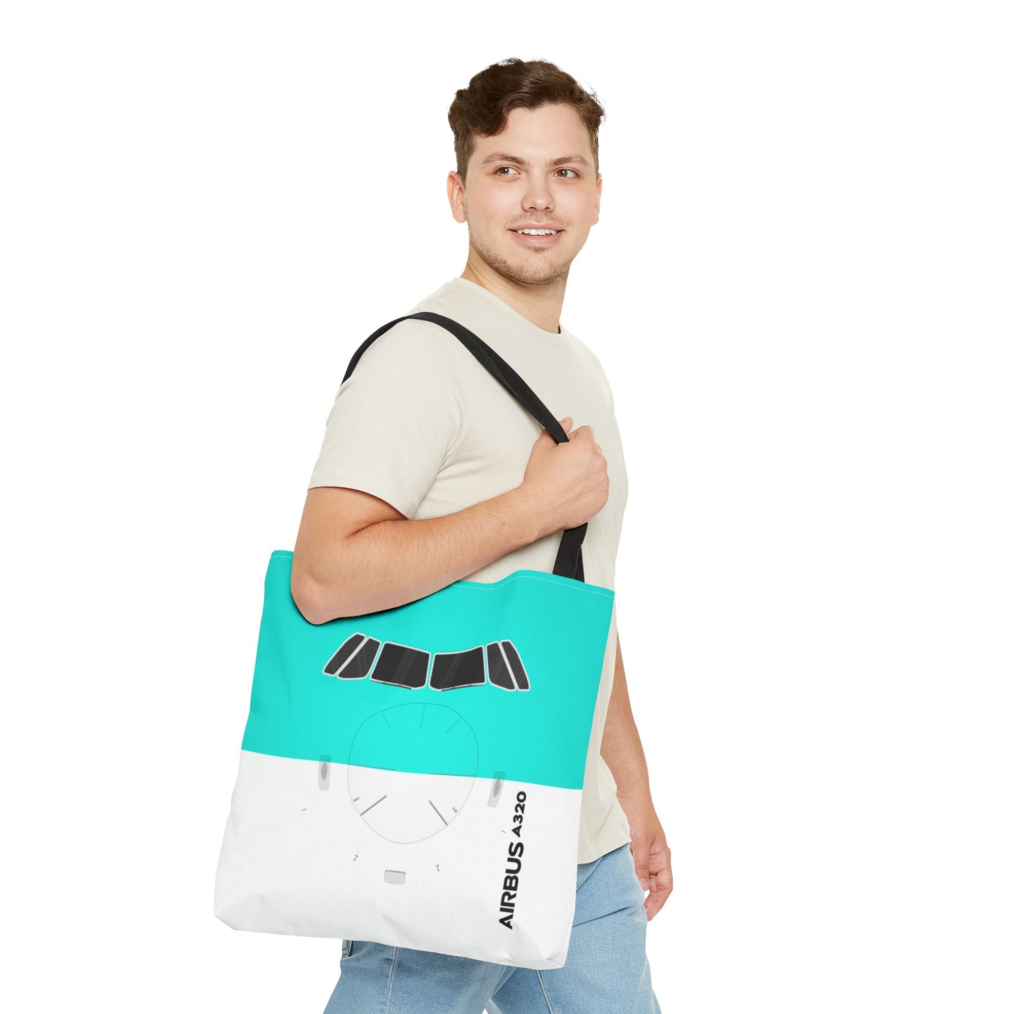 A320 Tote Bag — Printed Green Travel Tote