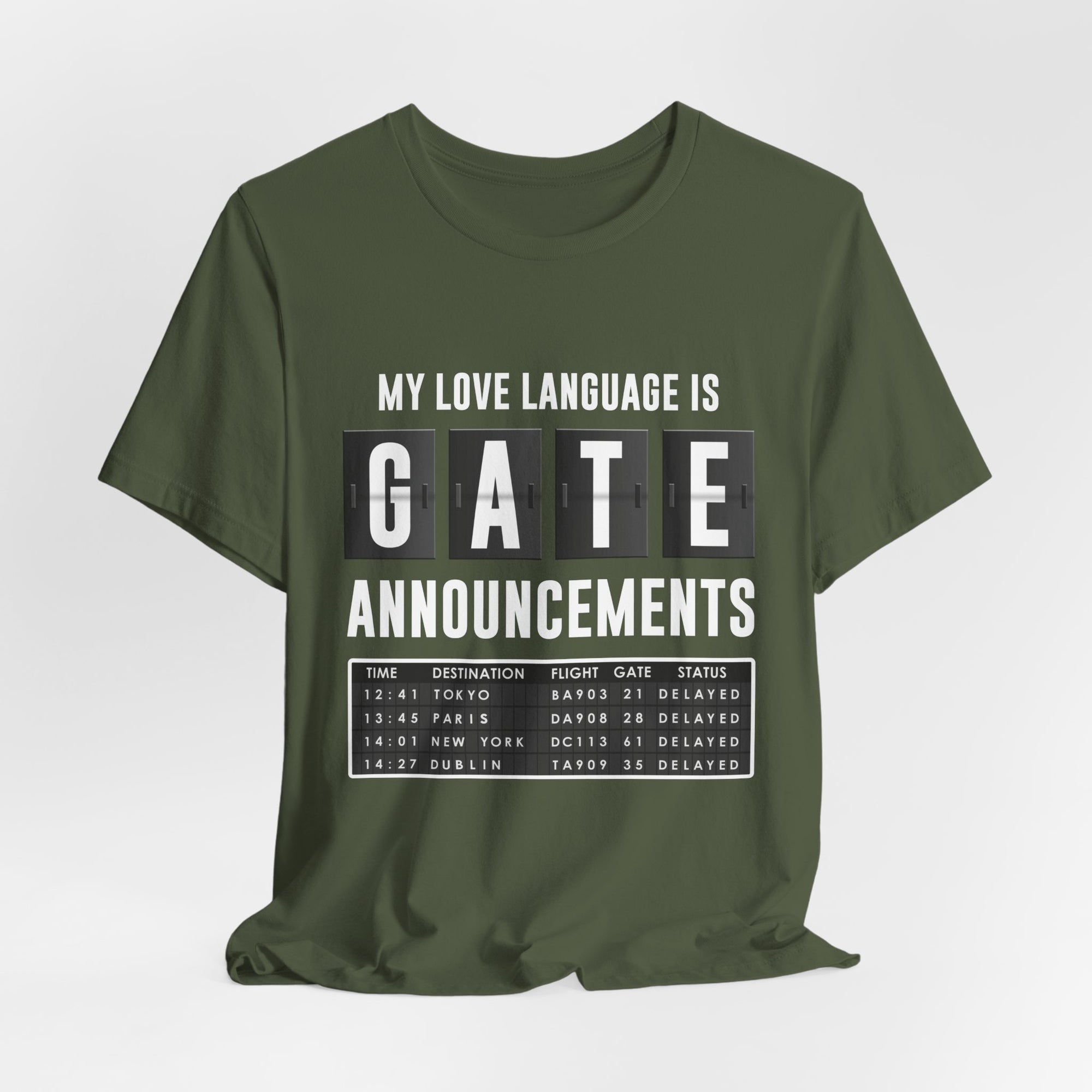 My Love Language Is Gate Announcement - Unisex Jersey Tee