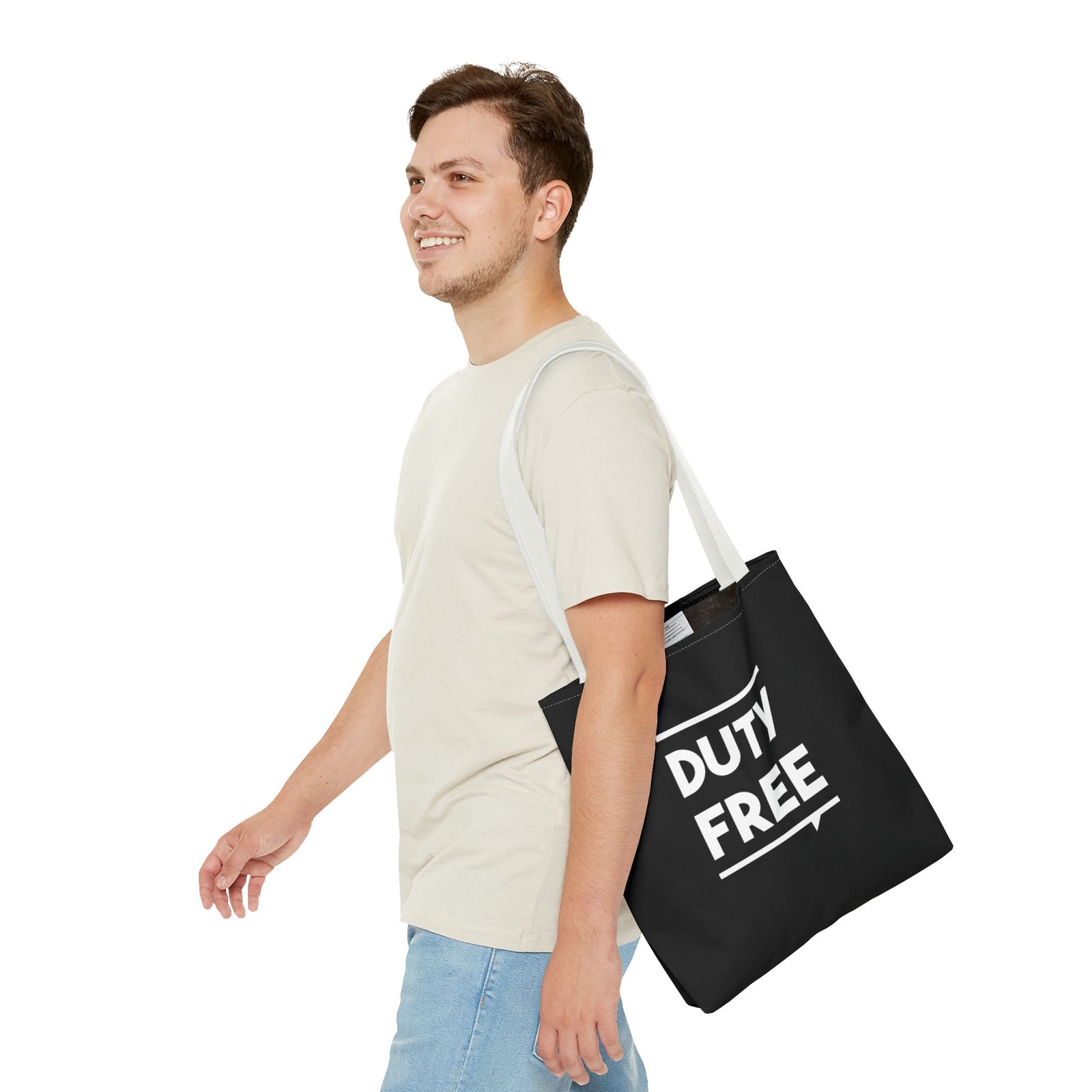 Duty Free Tote Bag — Printed Green Travel Tote