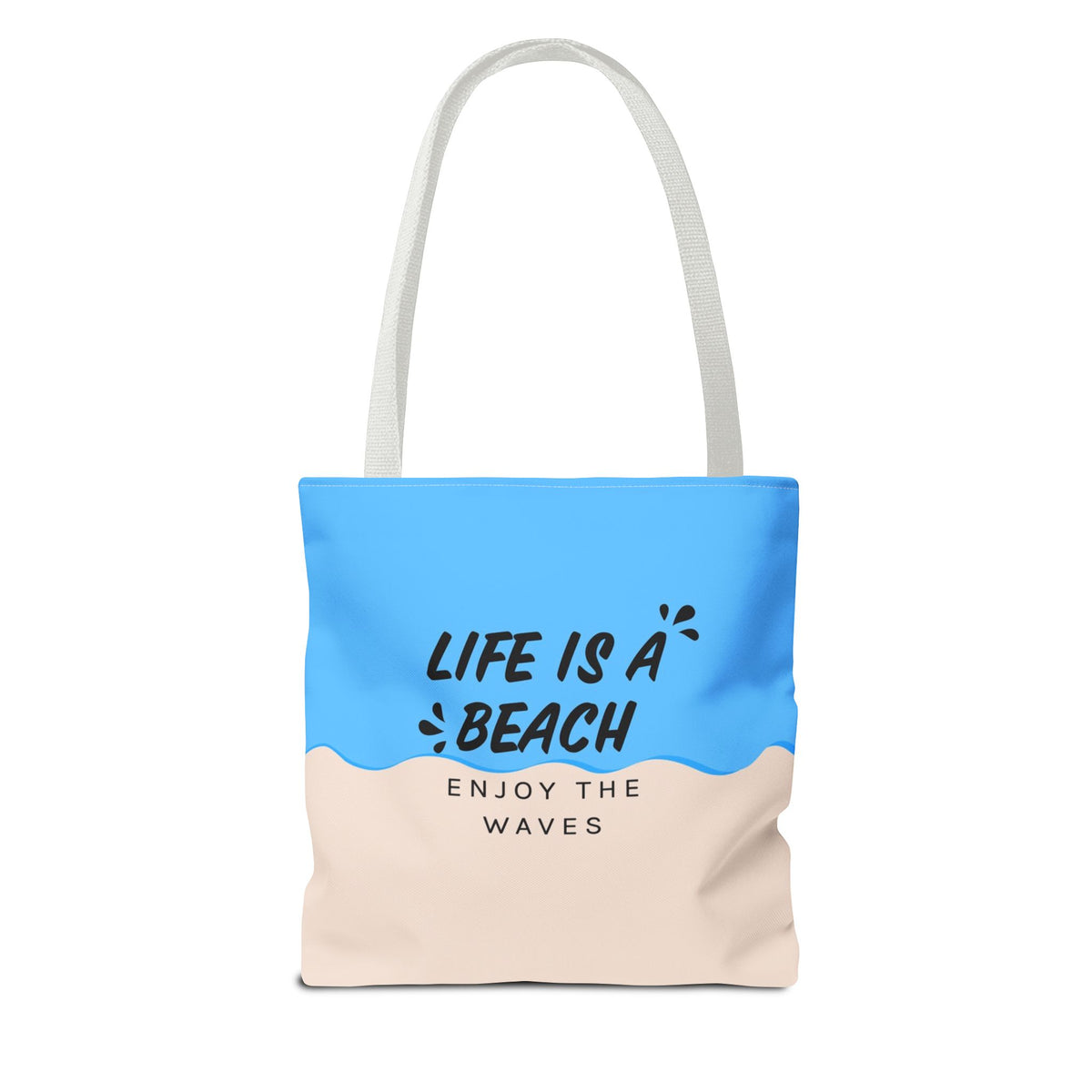 Life Is A Beach Tote Bag — Printed Green Travel Tote