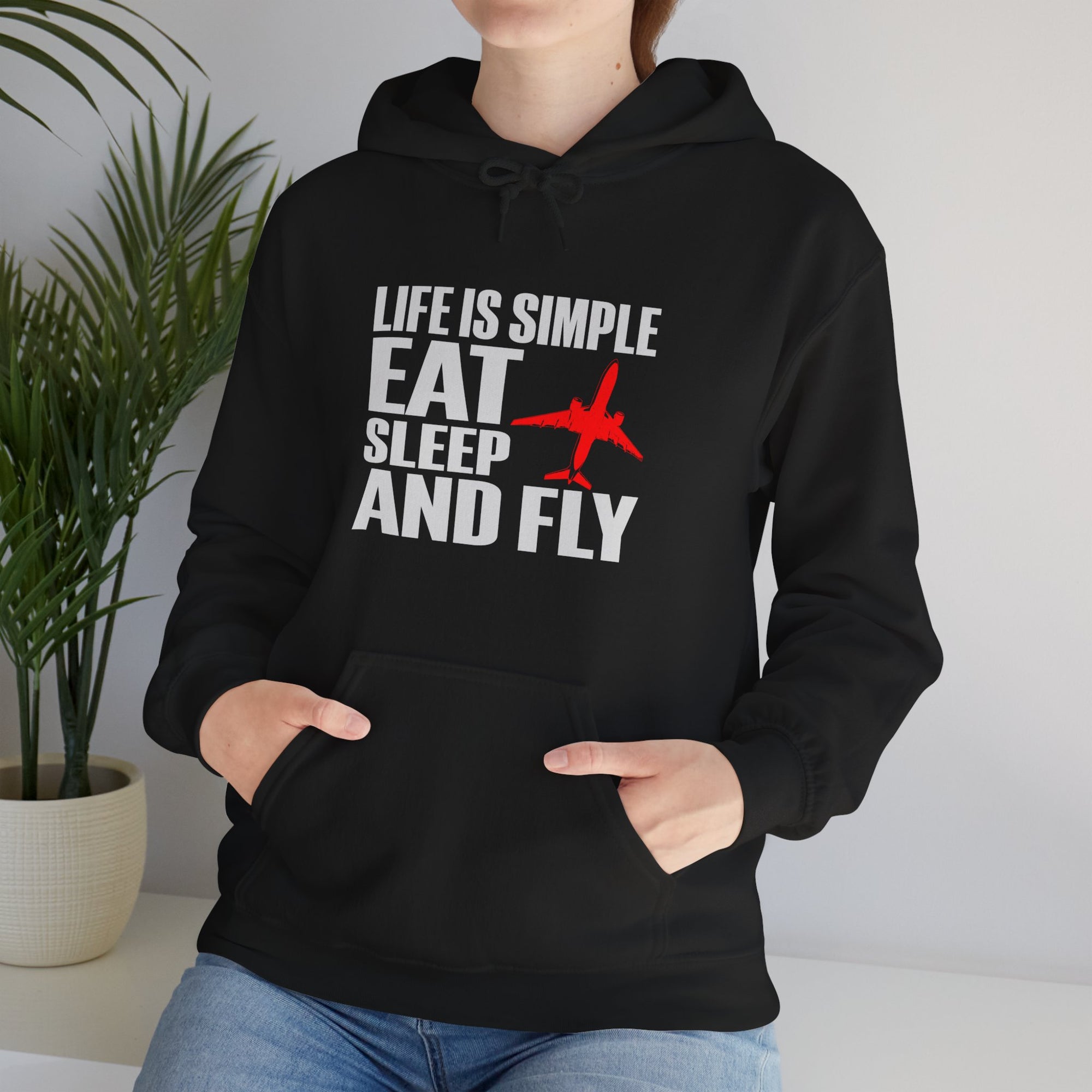 Life Is Simple Eat Sleep And Fly  - Pullover Hoodie